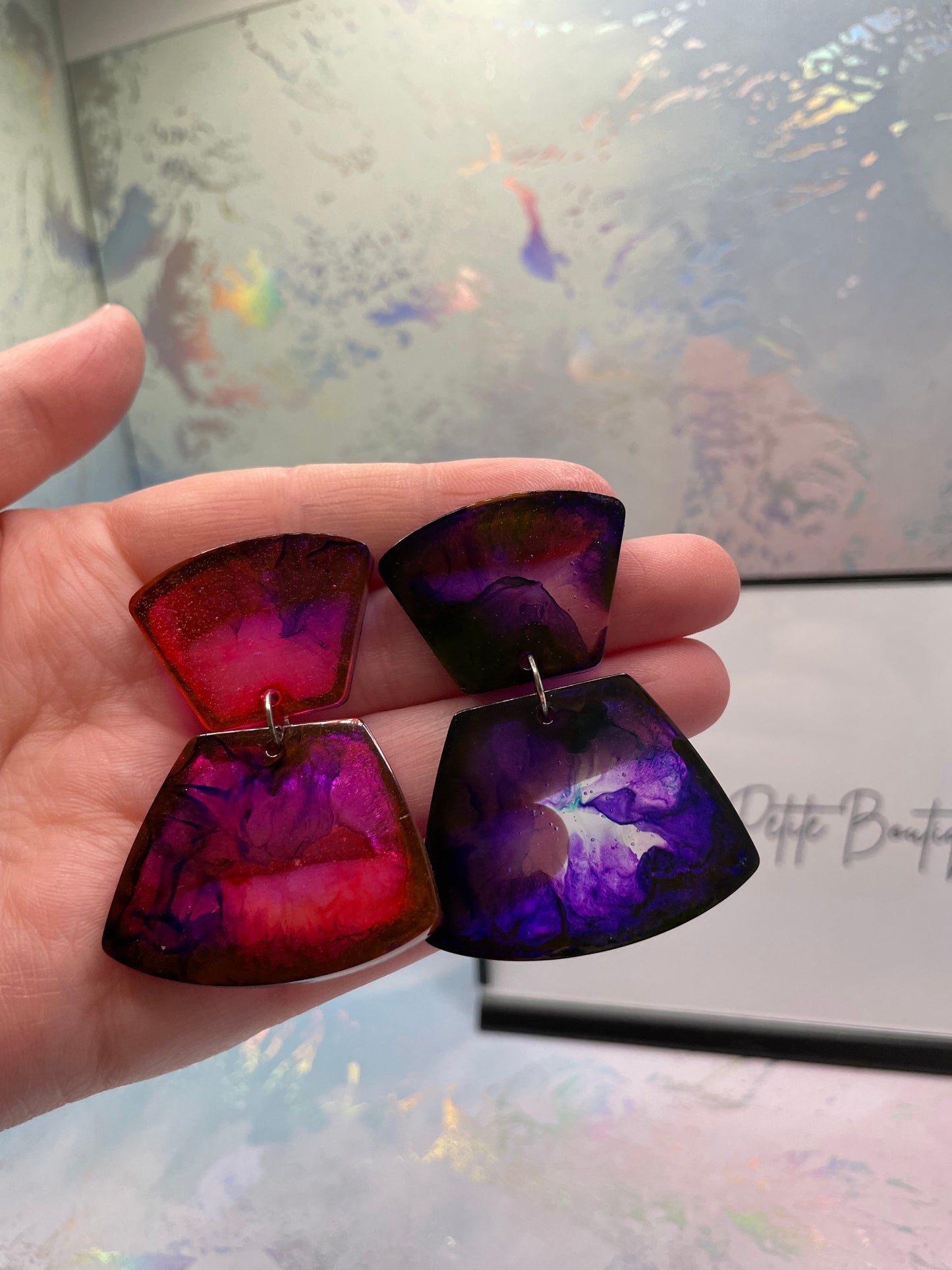 Pink/Purple Petri Earrings - HYPOALLERGENIC/PLASTIC