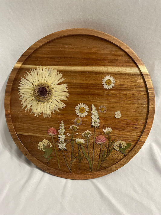 Floral Acacia Lazy Susan