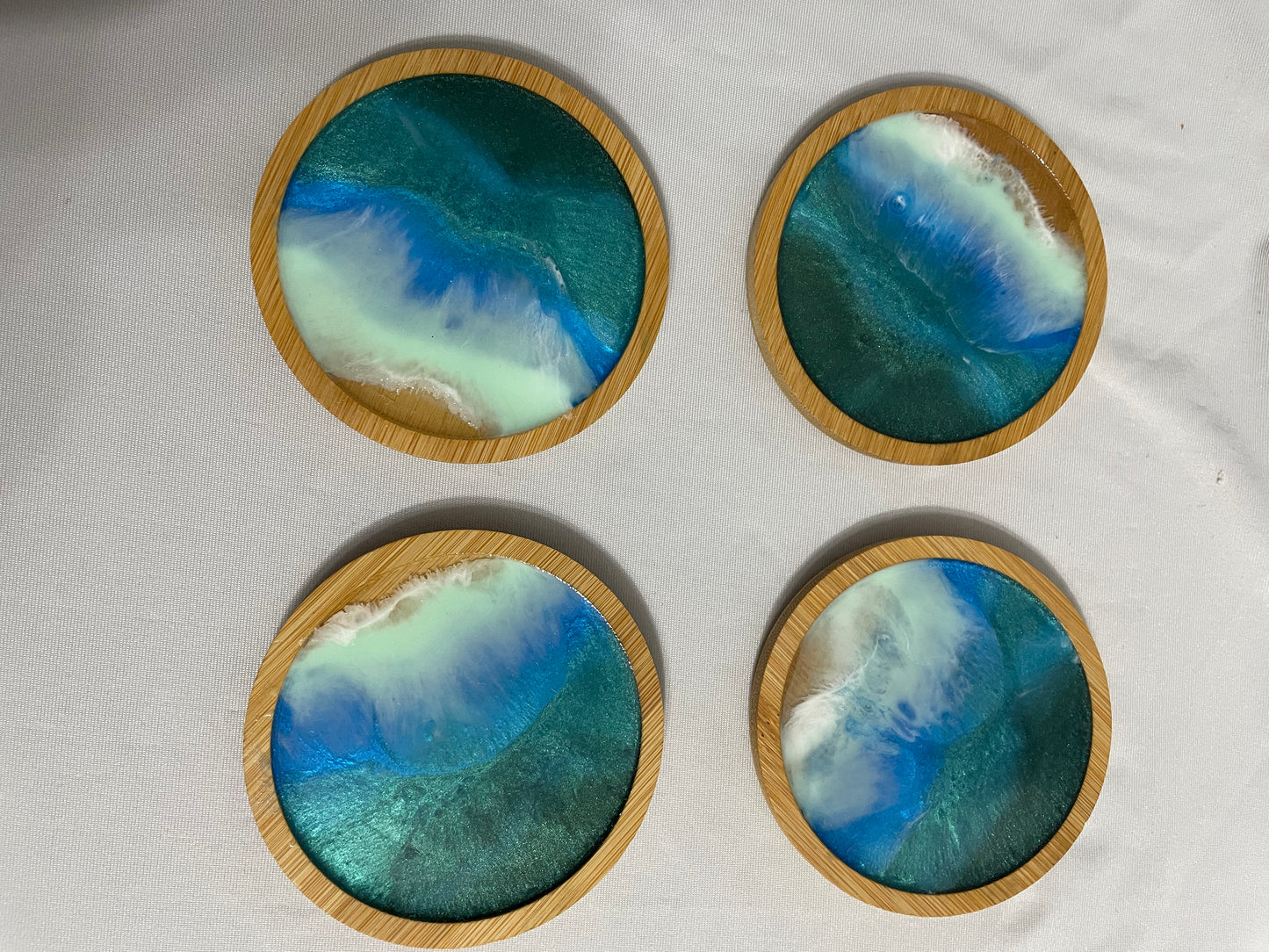 Ocean Bamboo Coaster Set