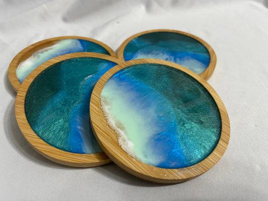 Ocean Bamboo Coaster Set