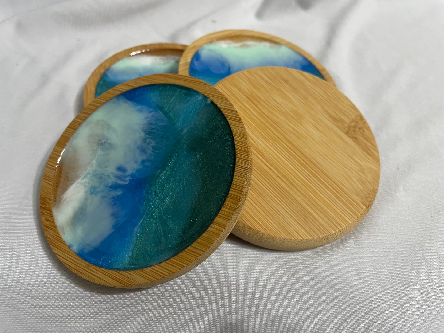 Ocean Bamboo Coaster Set