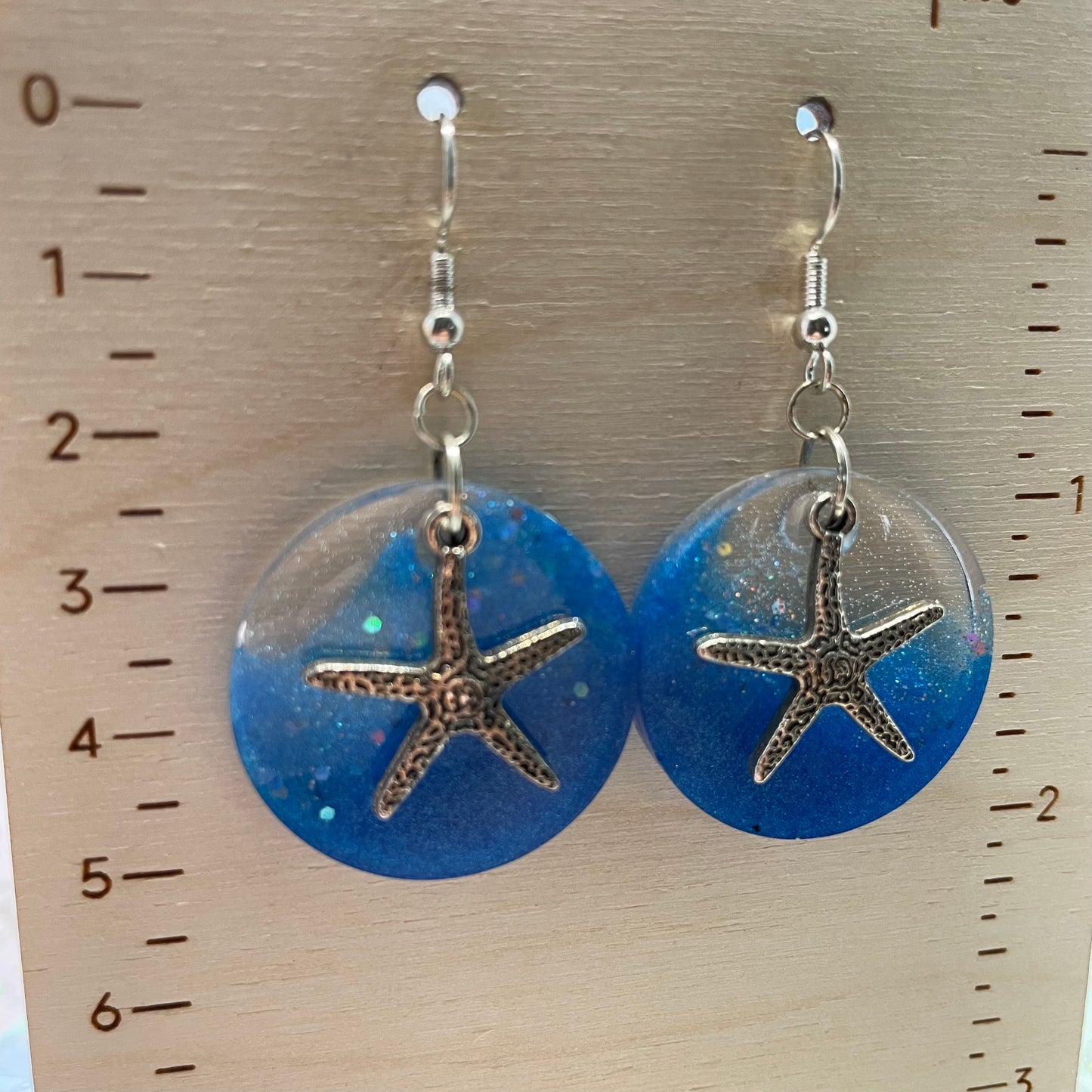 Starfish On Ocean Earrings