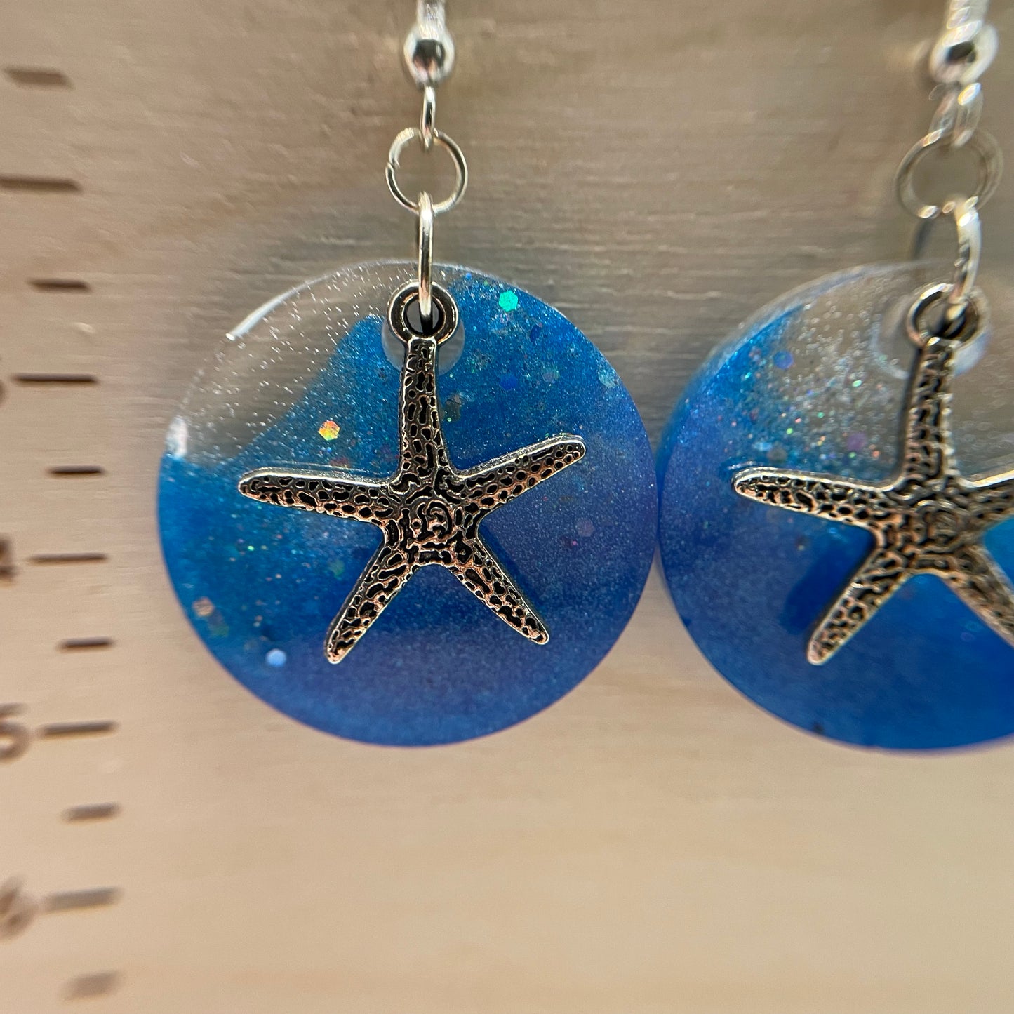 Starfish On Ocean Earrings