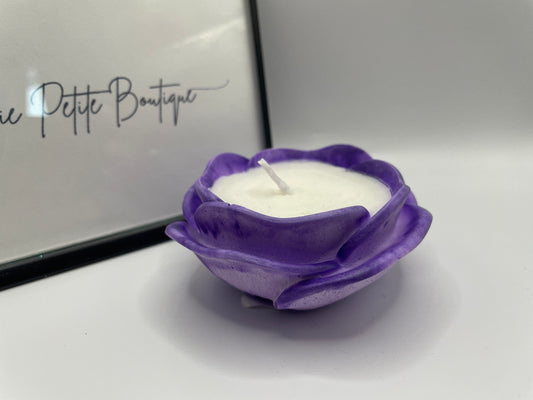 Purple Flower Soy Candle in Eco-Resin Container