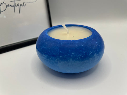 Mini Blue Round Soy Candle