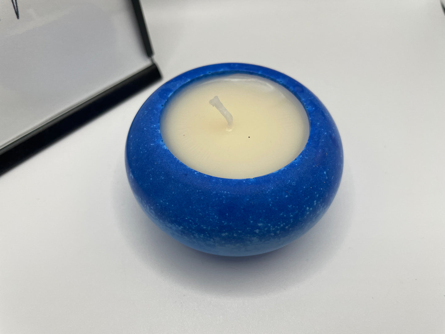 Mini Blue Round Soy Candle