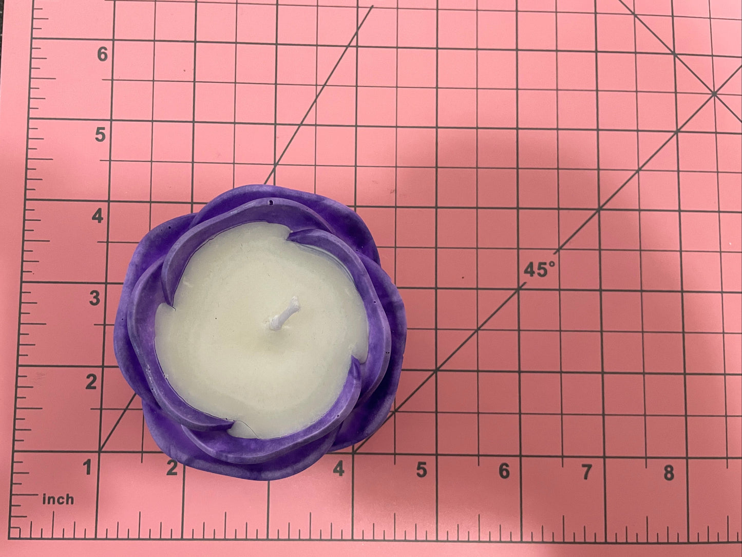 Purple Flower Soy Candle in Eco-Resin Container