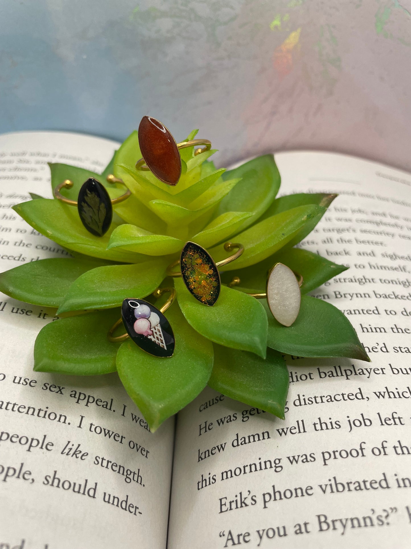 Adjustable Pointy Oval Stainless Steel Rings