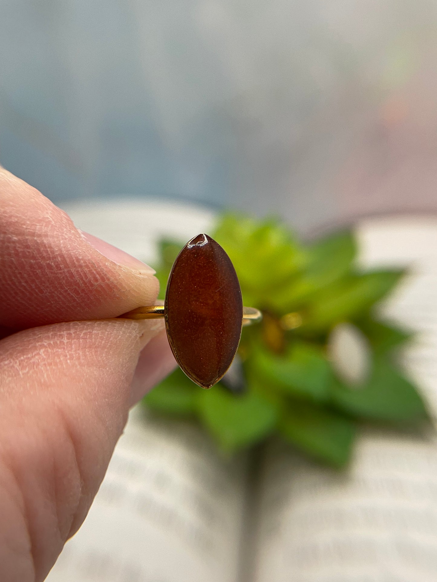 Adjustable Pointy Oval Stainless Steel Rings