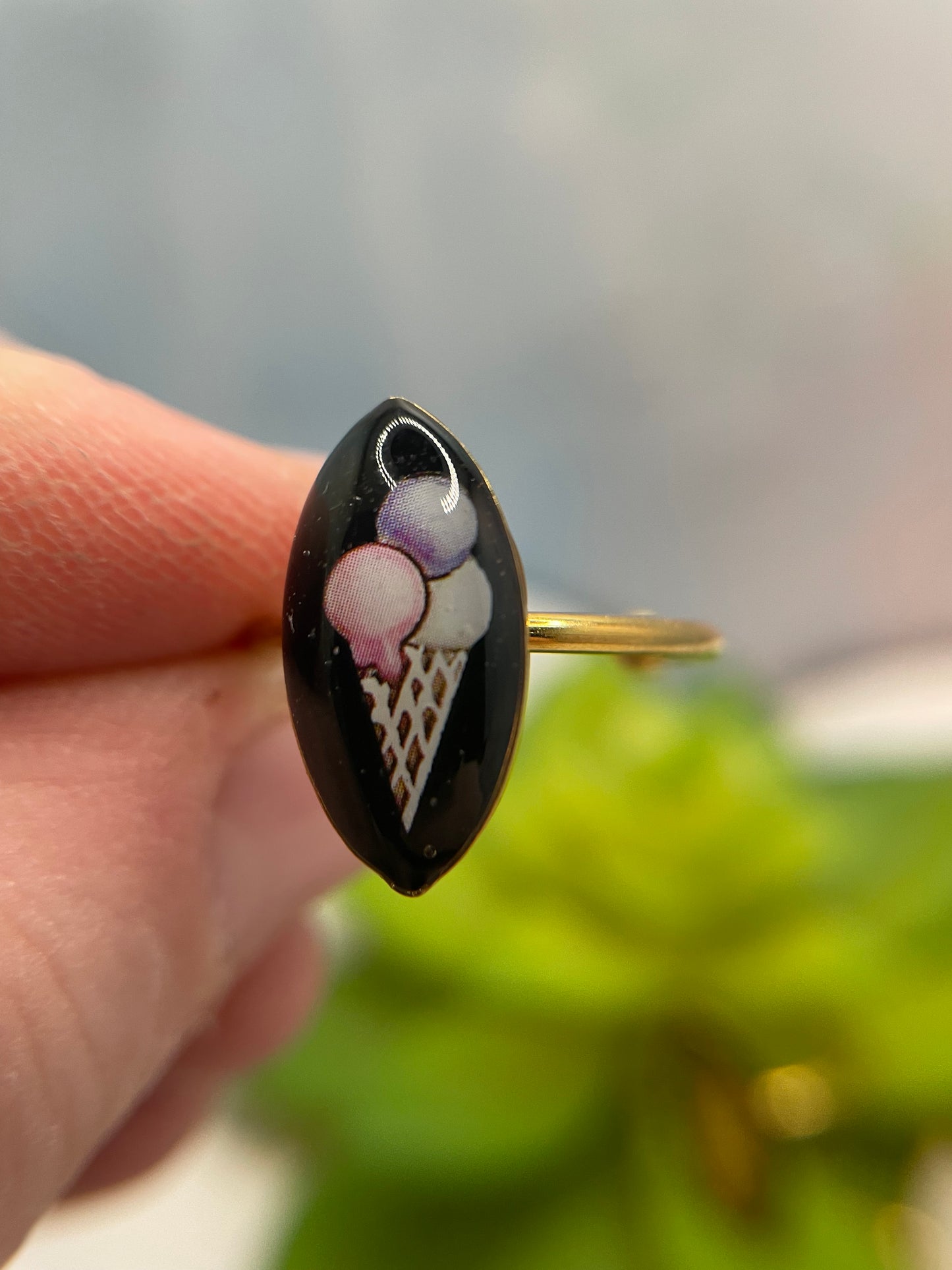 Adjustable Pointy Oval Stainless Steel Rings