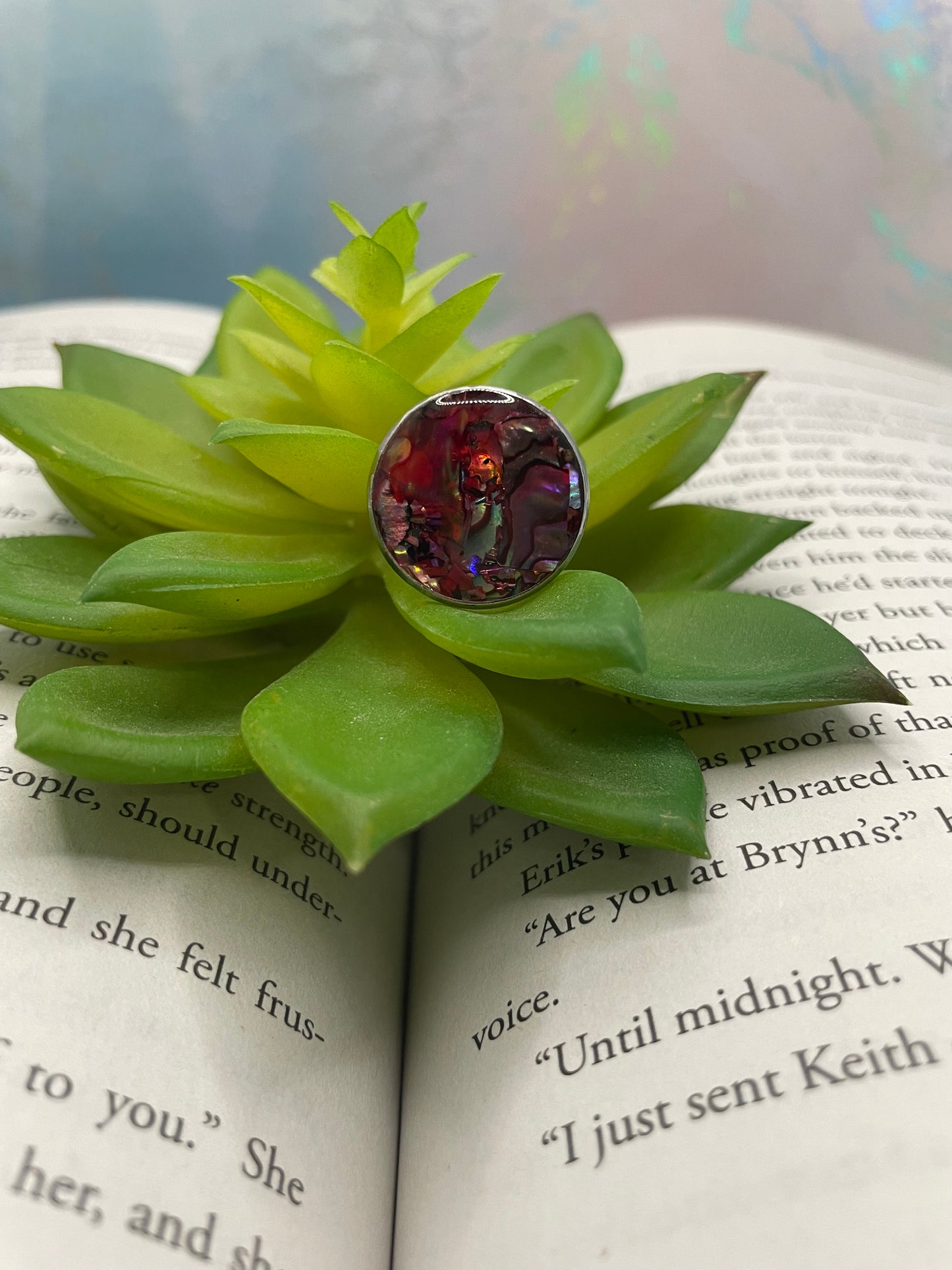 Shell Resin Ring – Stainless Steel (Adjustable)