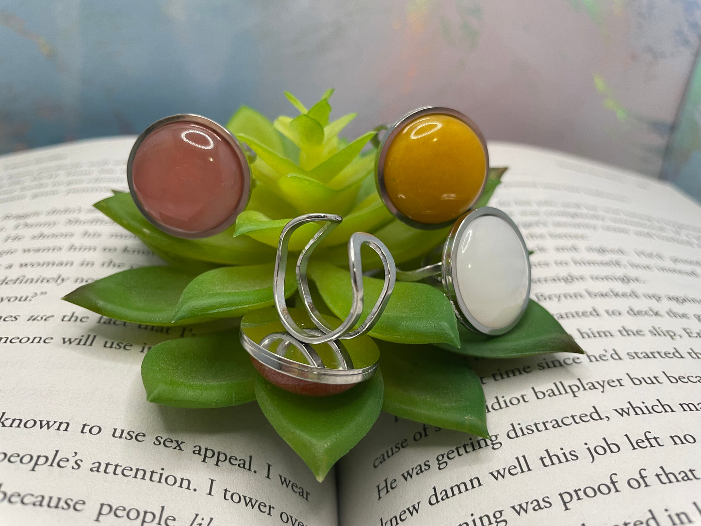 Bagues Ronde en Pierre Ajustable— Acier Inoxydable