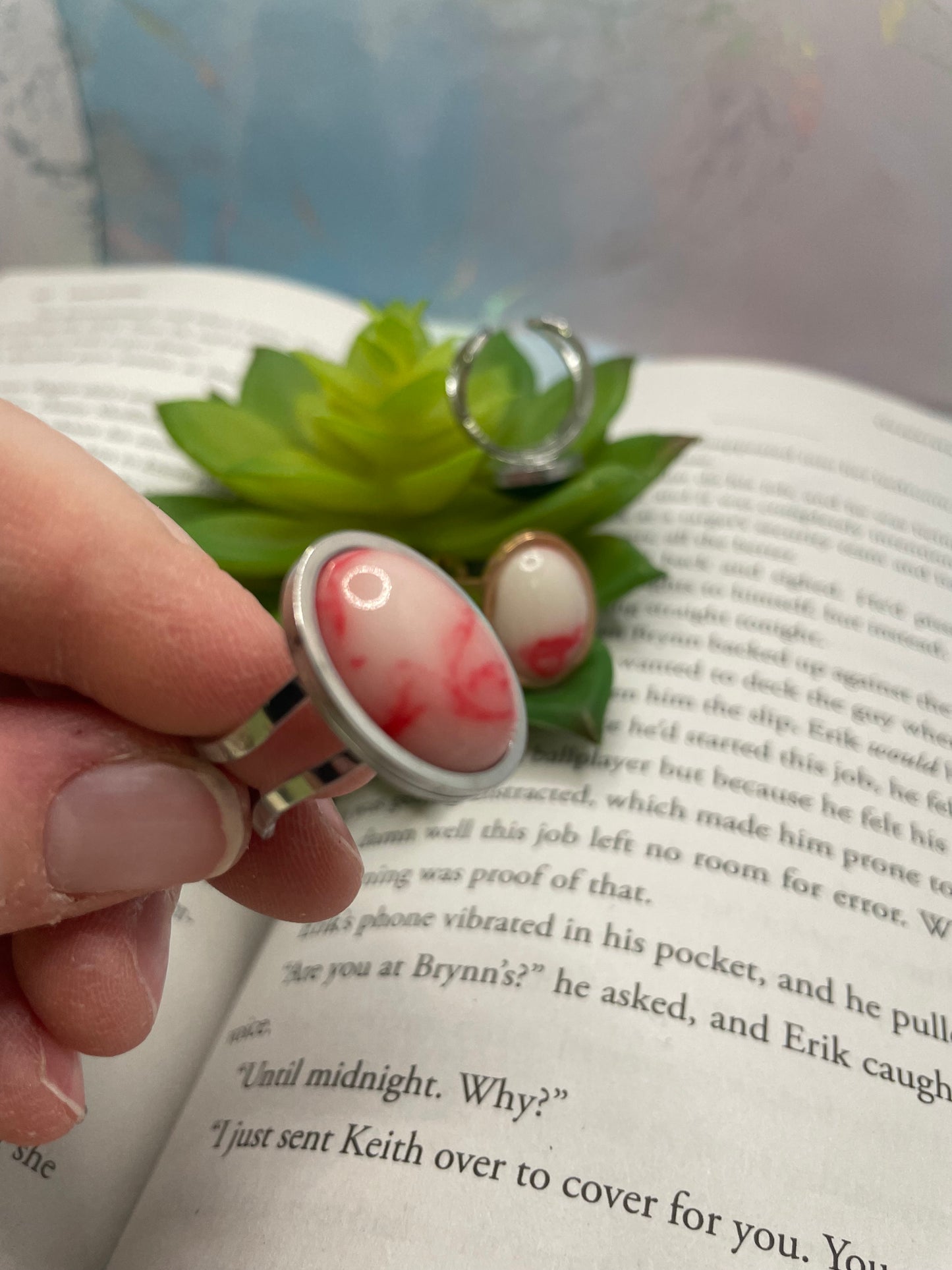 Bagues Ajustables à Pierre Ovale — Acier Inoxydable