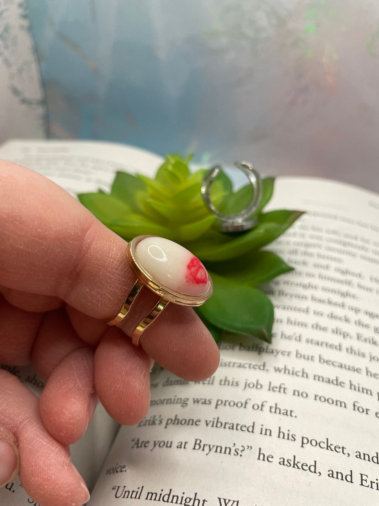 Bagues Ajustables à Pierre Ovale — Acier Inoxydable