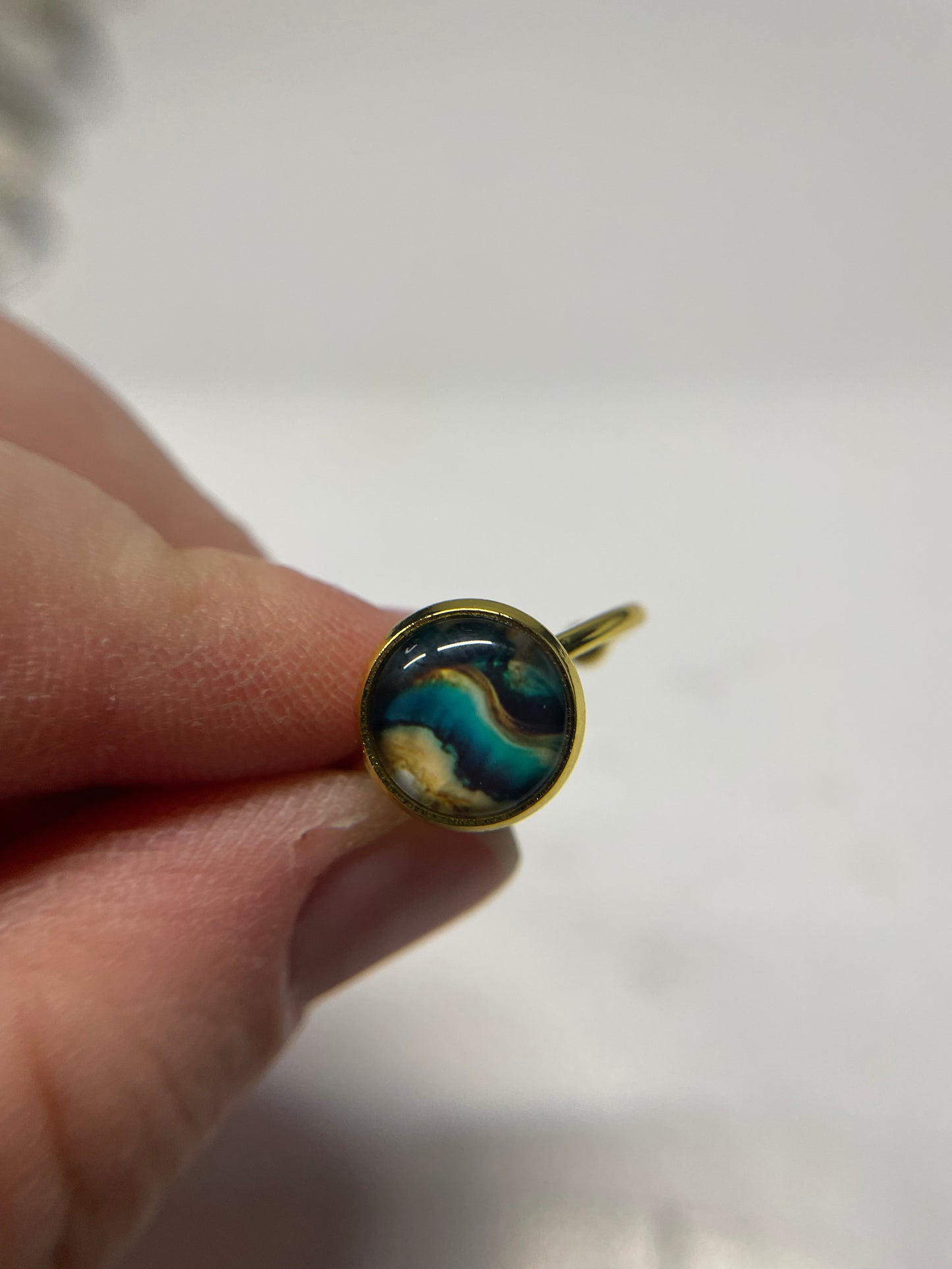 Adjustable Marble Cabochon Rings – Stainless Steel