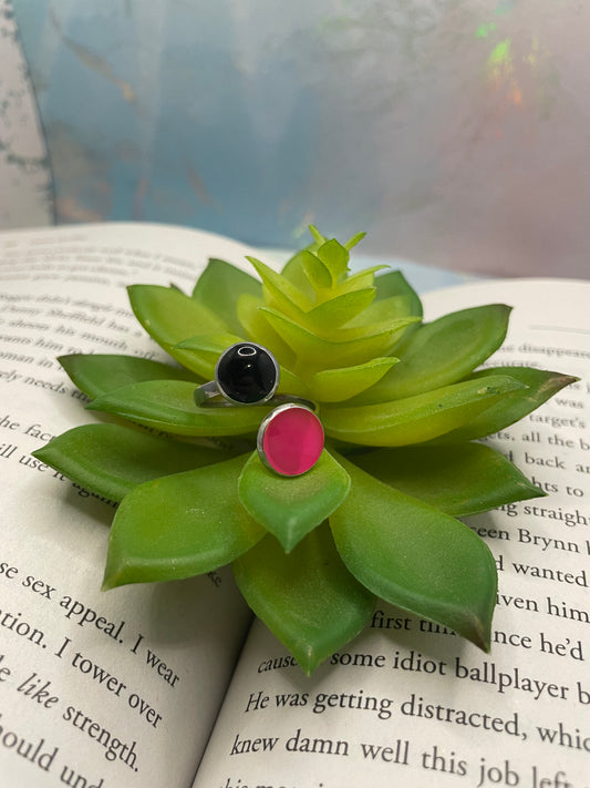 Adjustable Double-Bezel Ring —  Glow-in-the-Dark-Stainless Steel