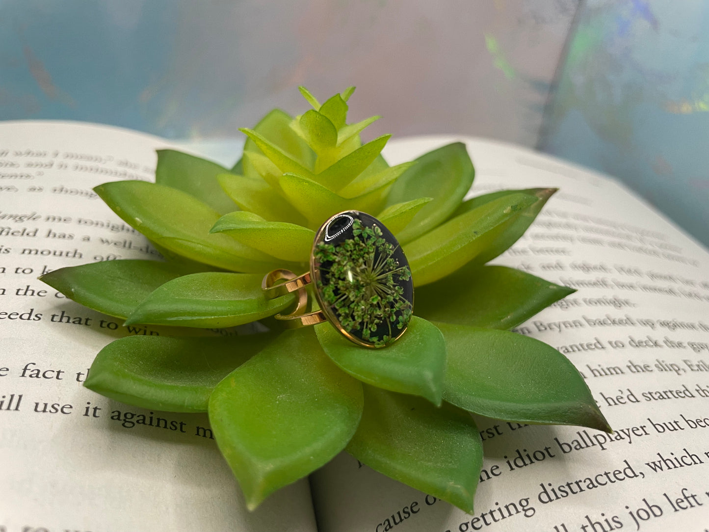 Oval Floral & Shell Rings – Rose Gold Stainless Steel (Adjustable)