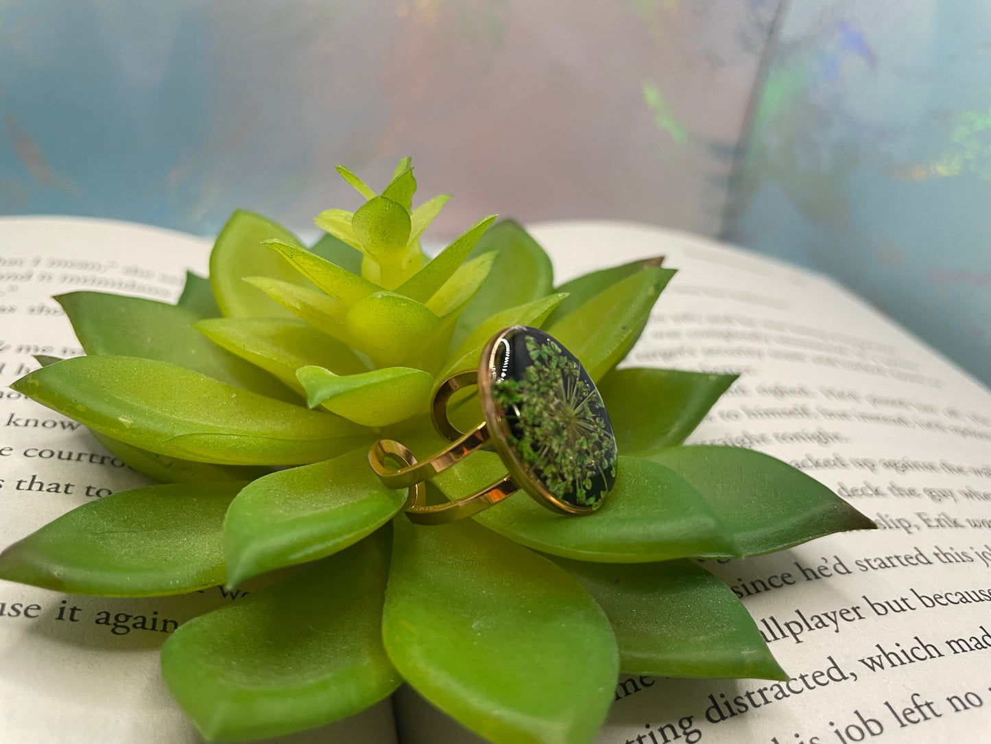 Oval Floral & Shell Rings – Rose Gold Stainless Steel (Adjustable)