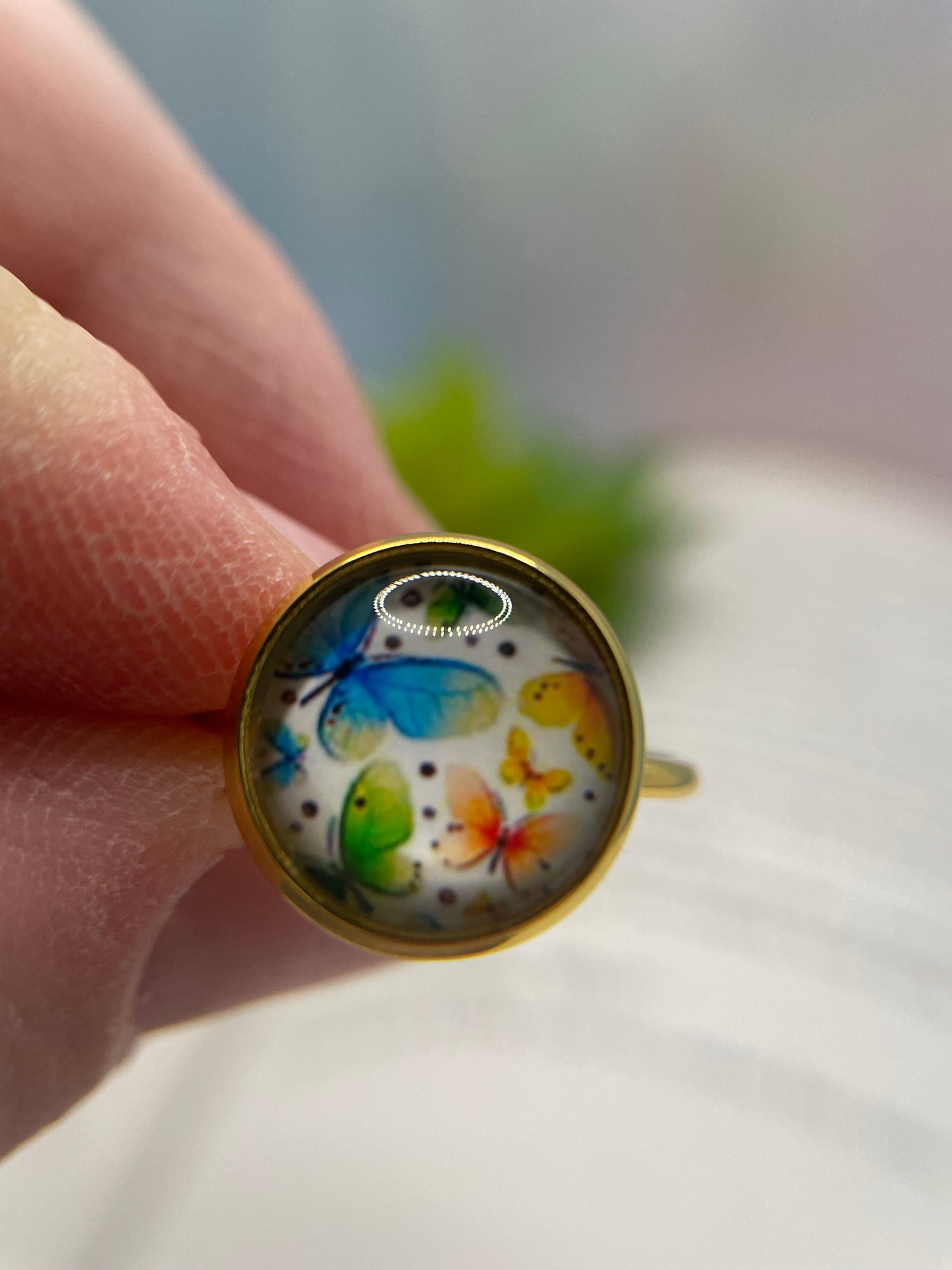 Bagues d'été Ajustables Cabochon (13 mm) – Acier Inoxydable