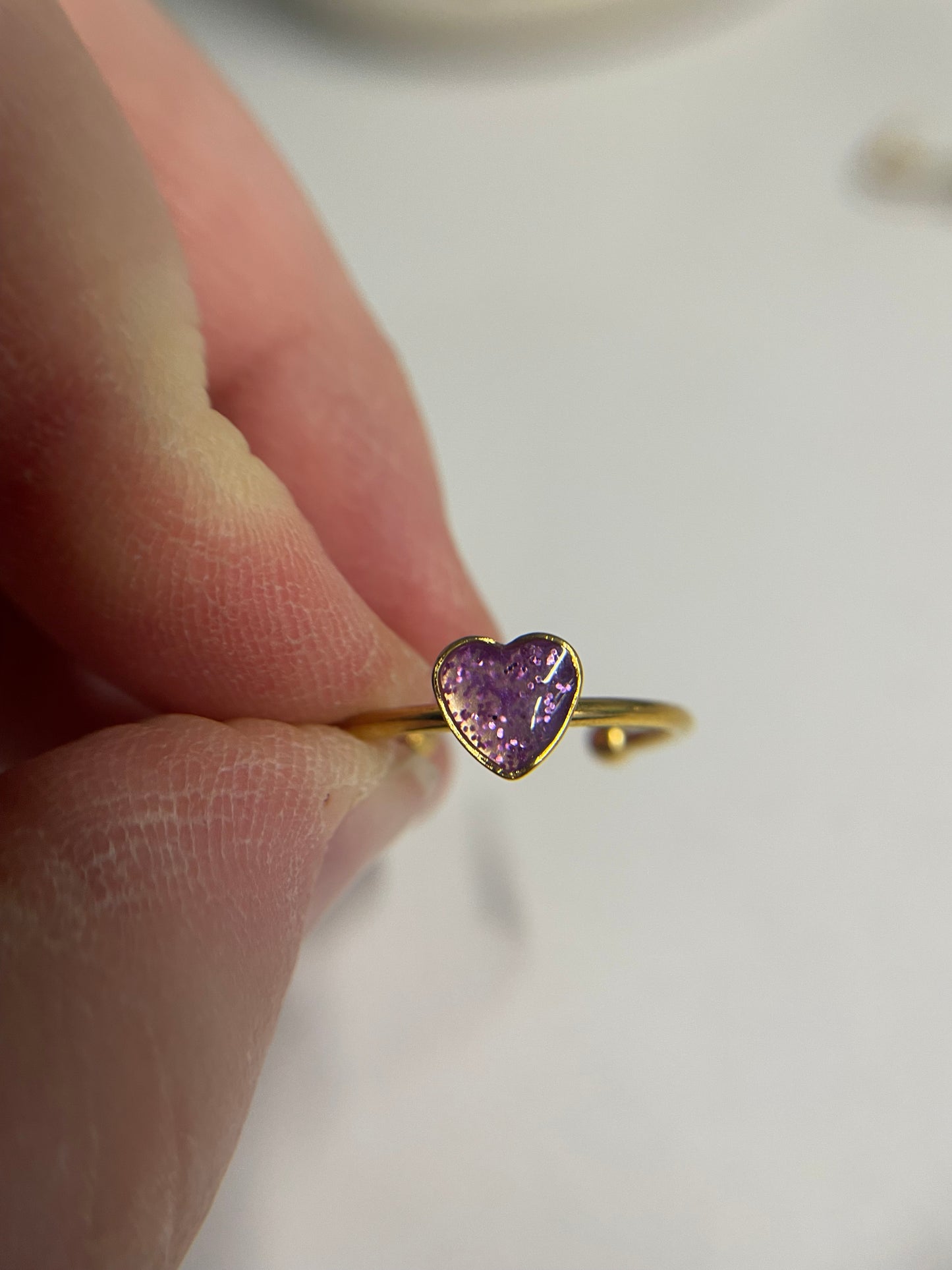 Bague ajustable cœur – acier inoxydable plaqué or 18k