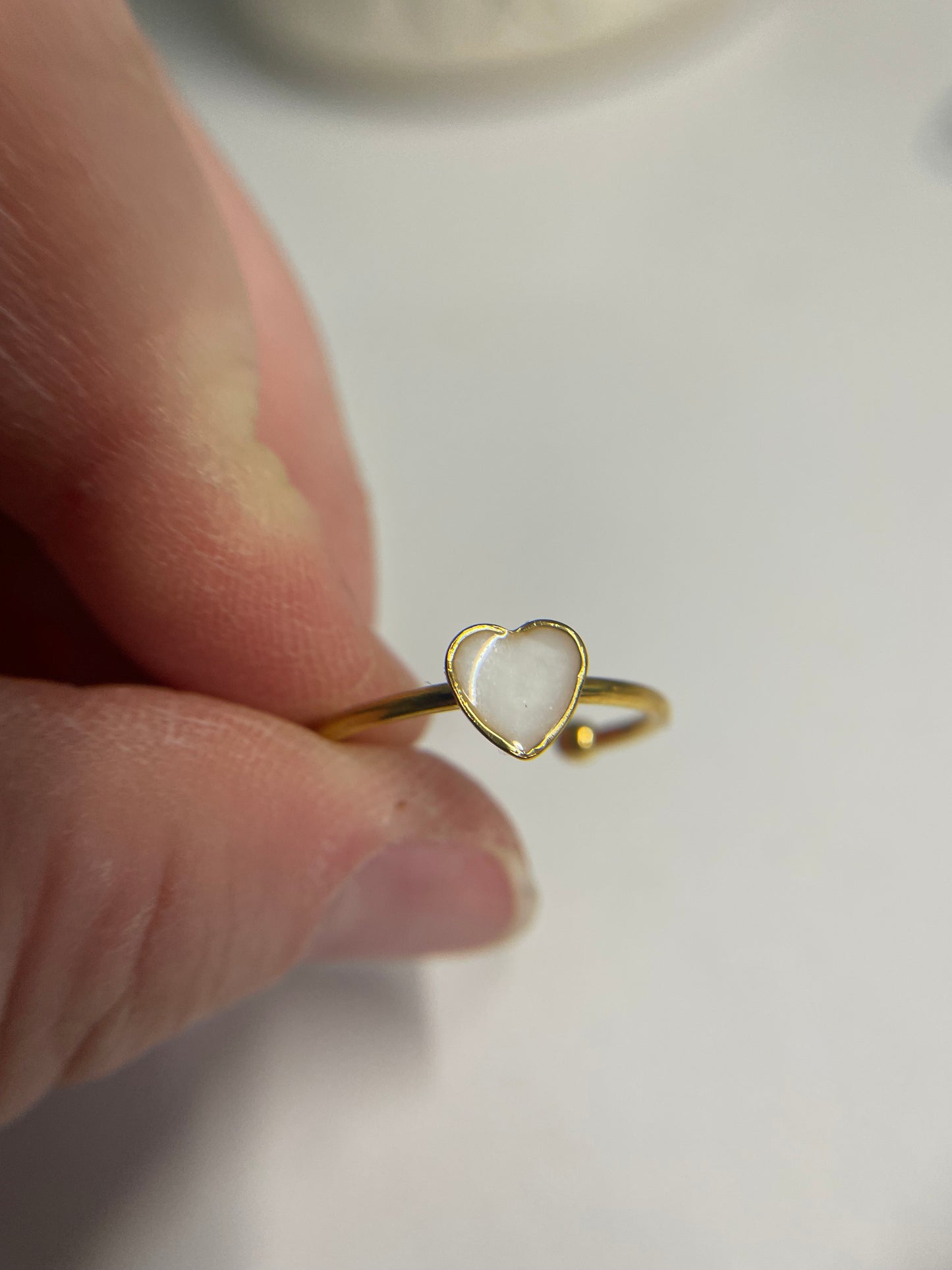 Bague ajustable cœur – acier inoxydable plaqué or 18k