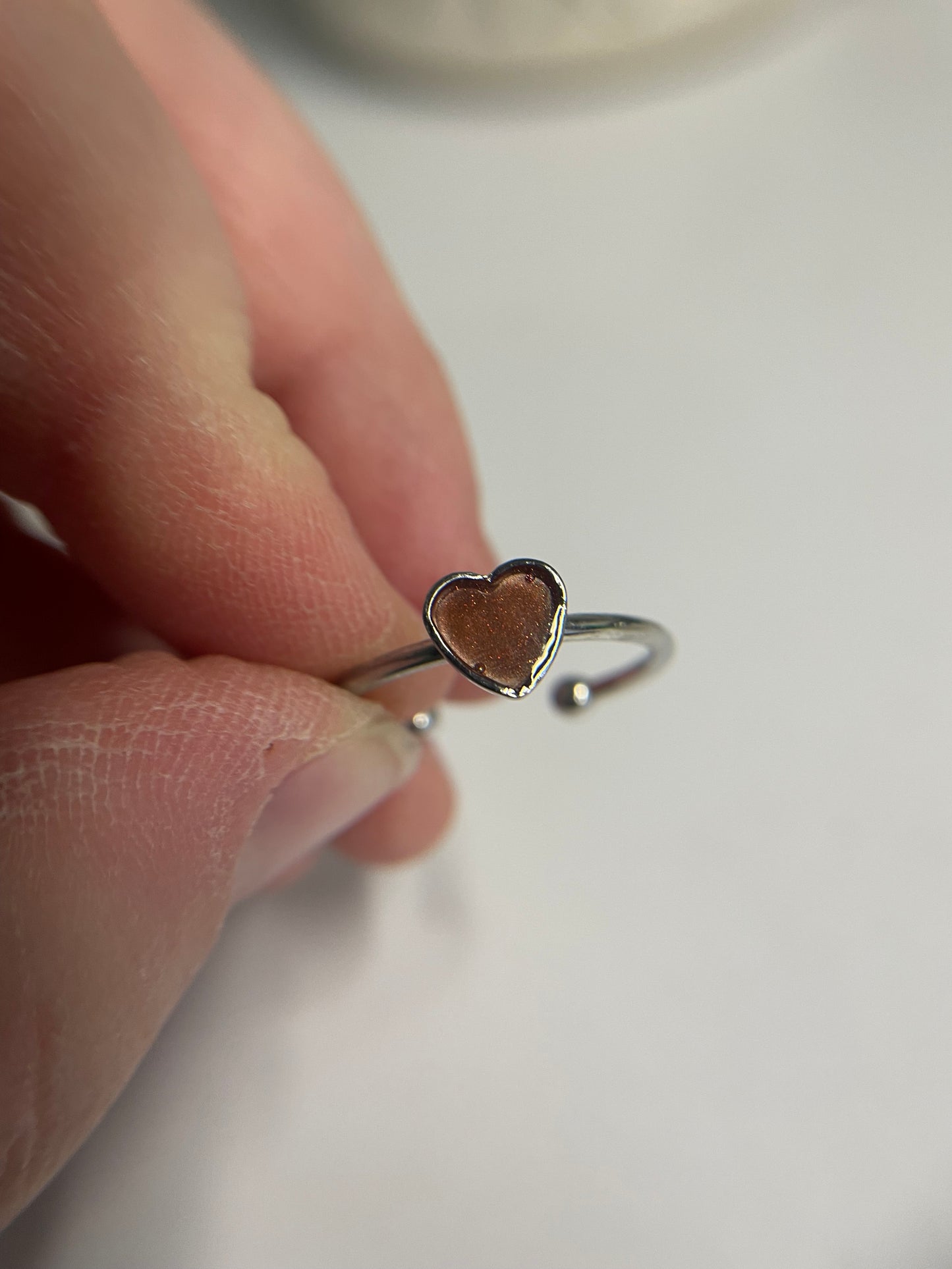 Bague ajustable cœur – acier inoxydable plaqué or 18k