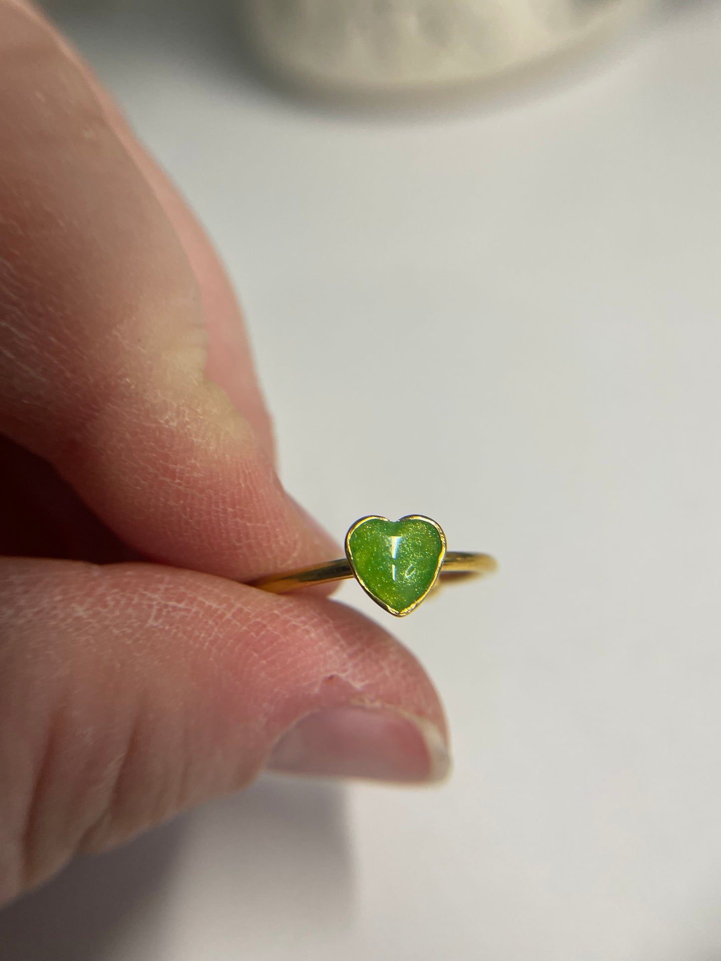 Bague ajustable cœur – acier inoxydable plaqué or 18k