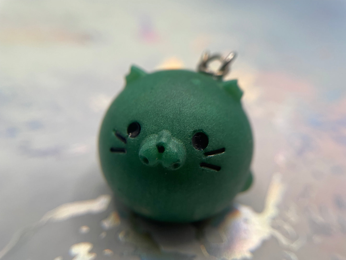 Handmade Round Animal Resin Keychain