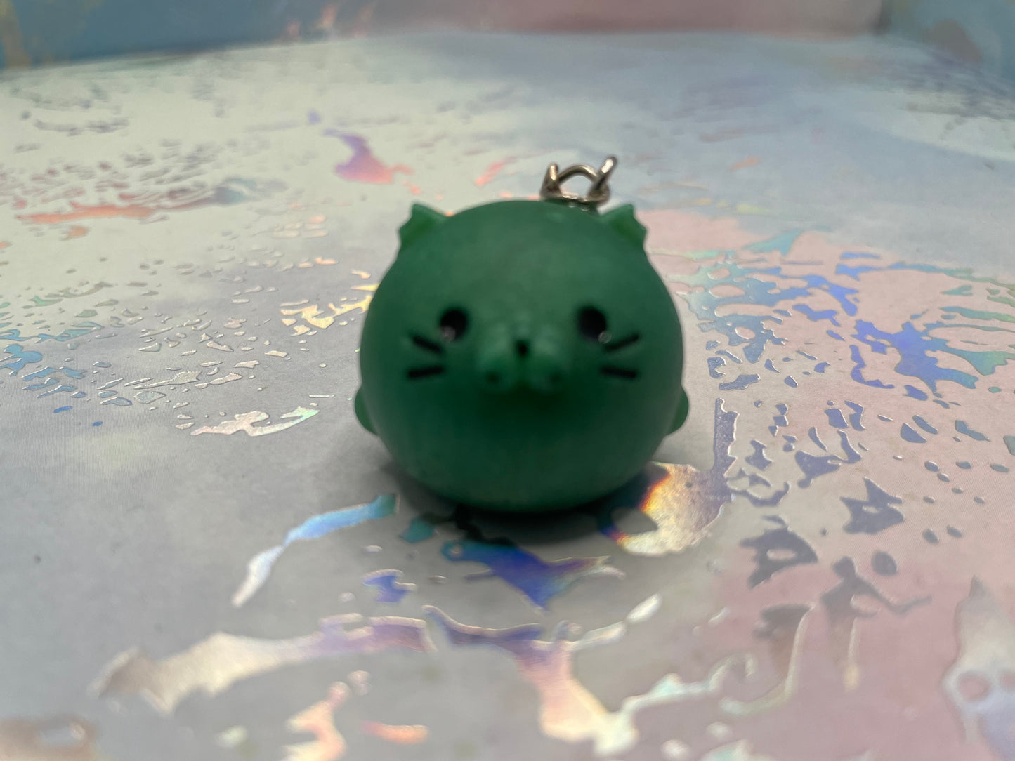 Handmade Round Animal Resin Keychain
