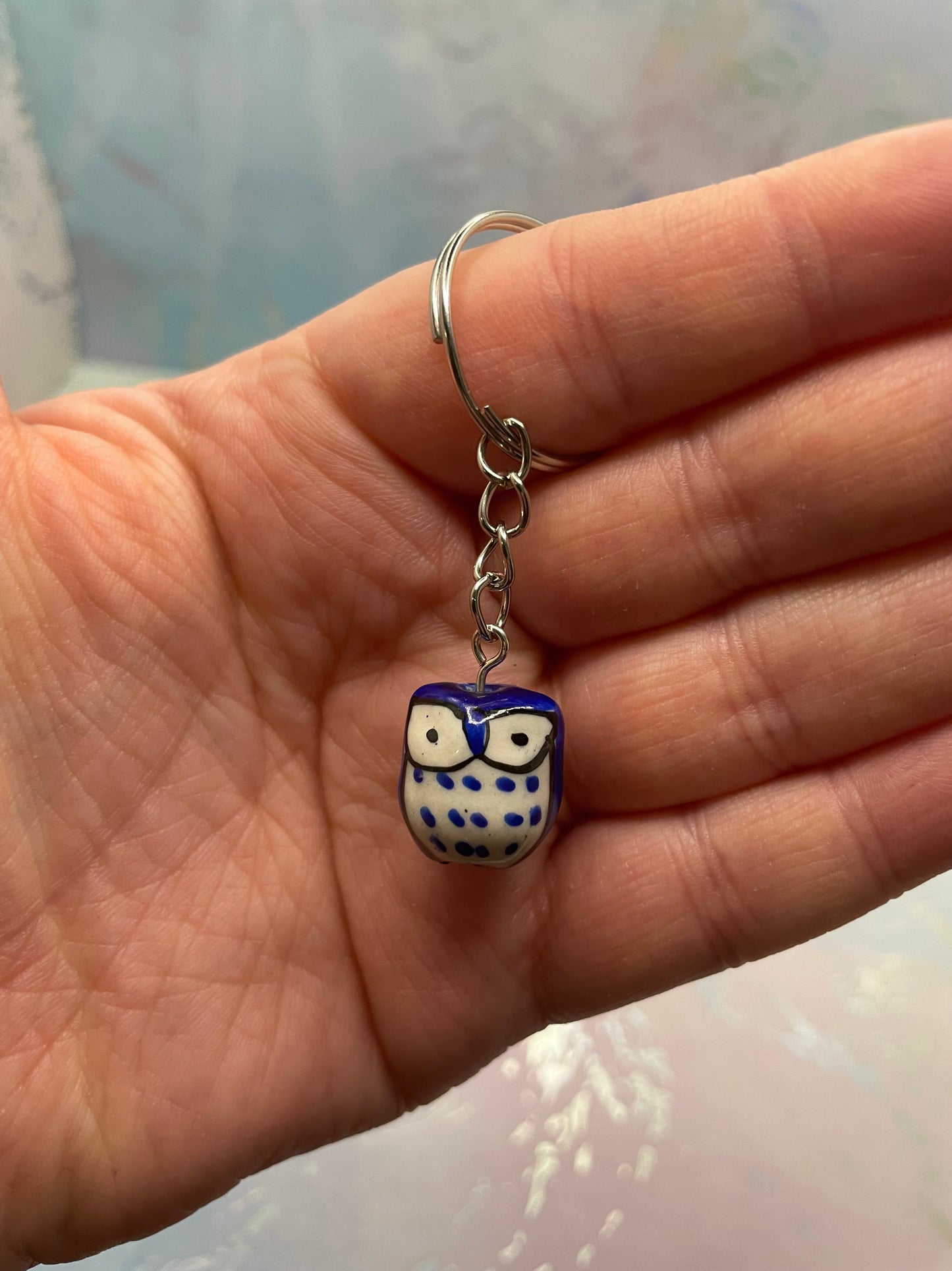 Porte-clés Hibou en Céramique