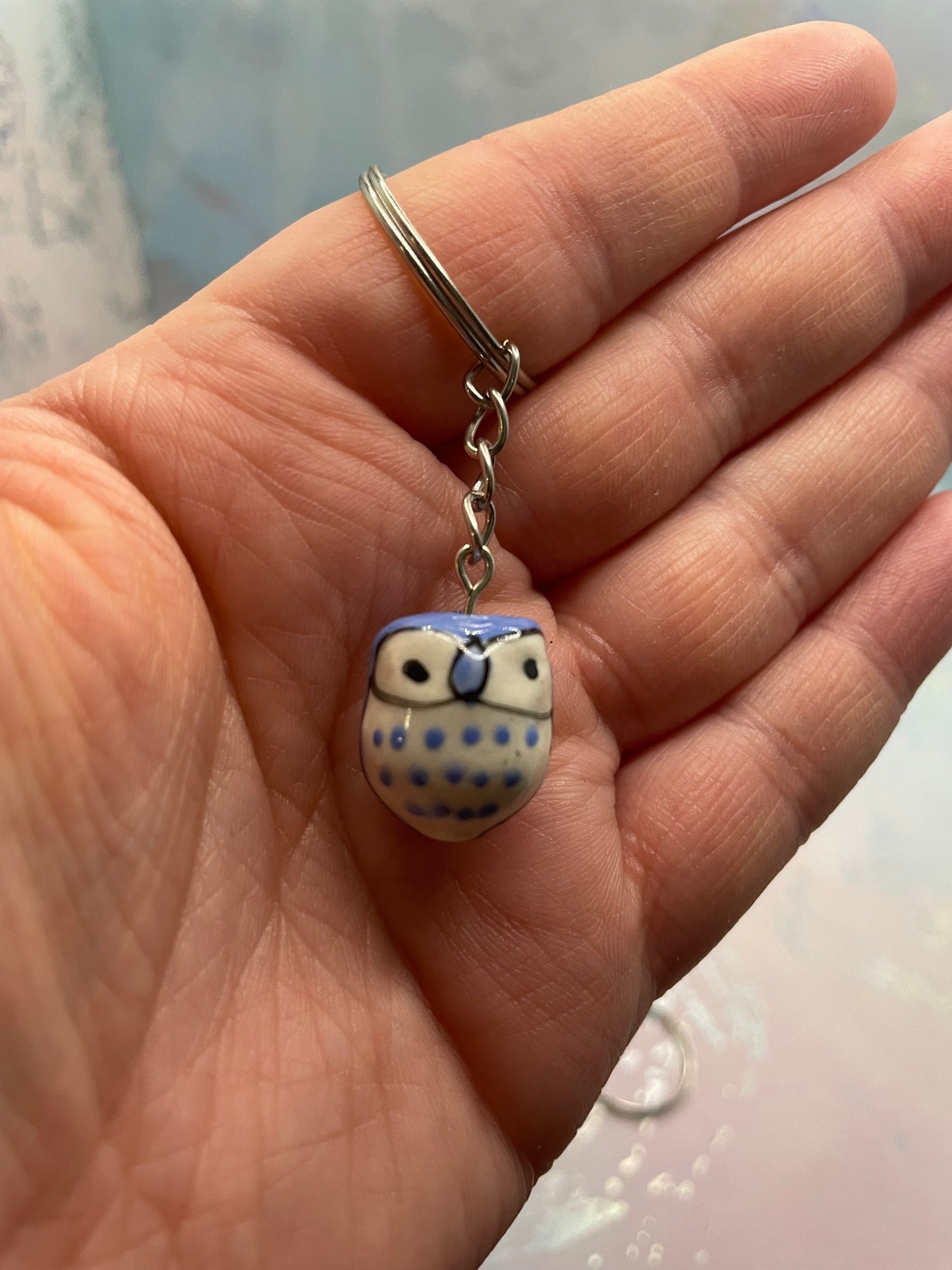 Porte-clés Hibou en Céramique