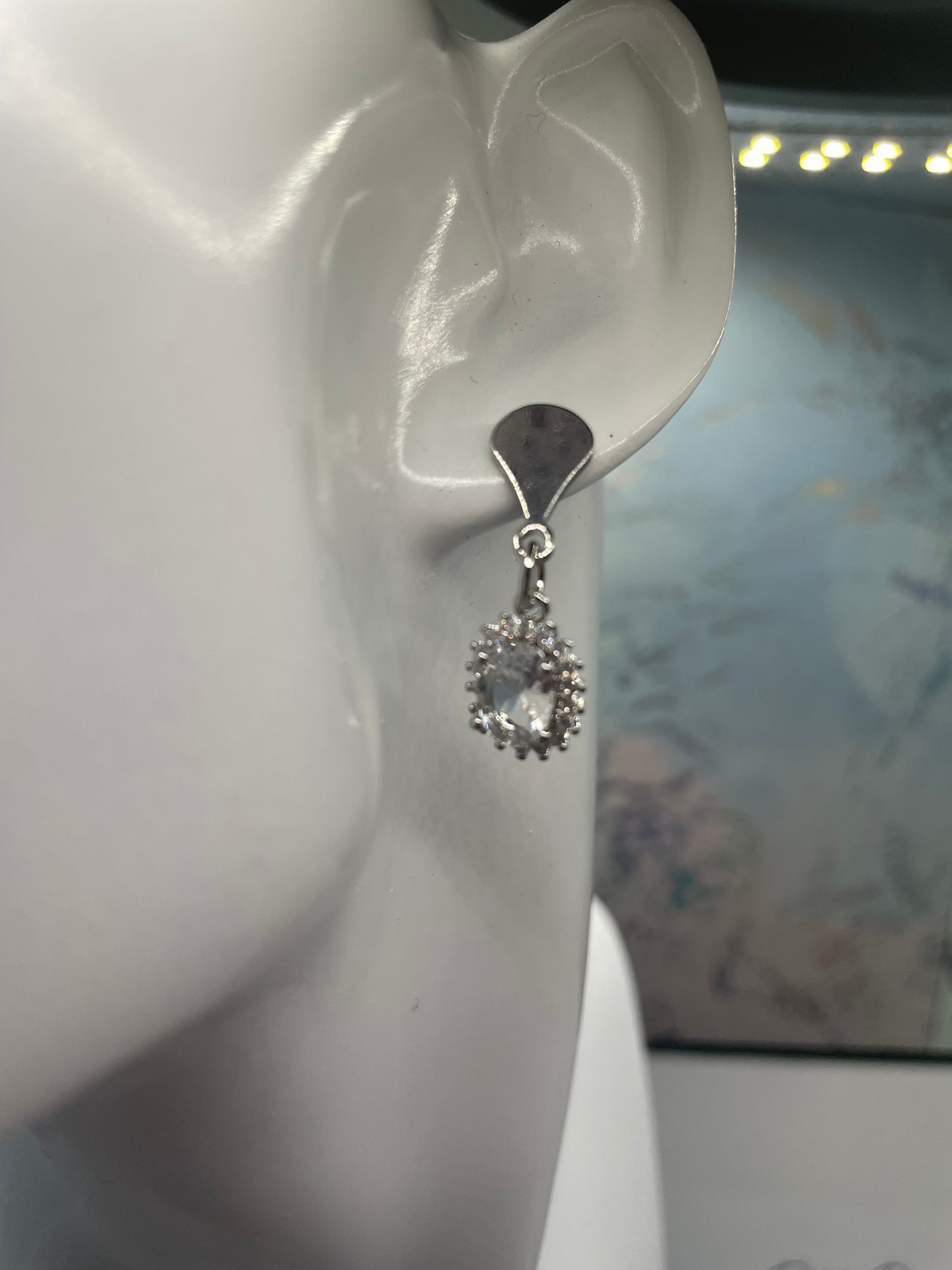 Ensemble ovale zircone cubique scintillantes - 20'' Sans Nickel