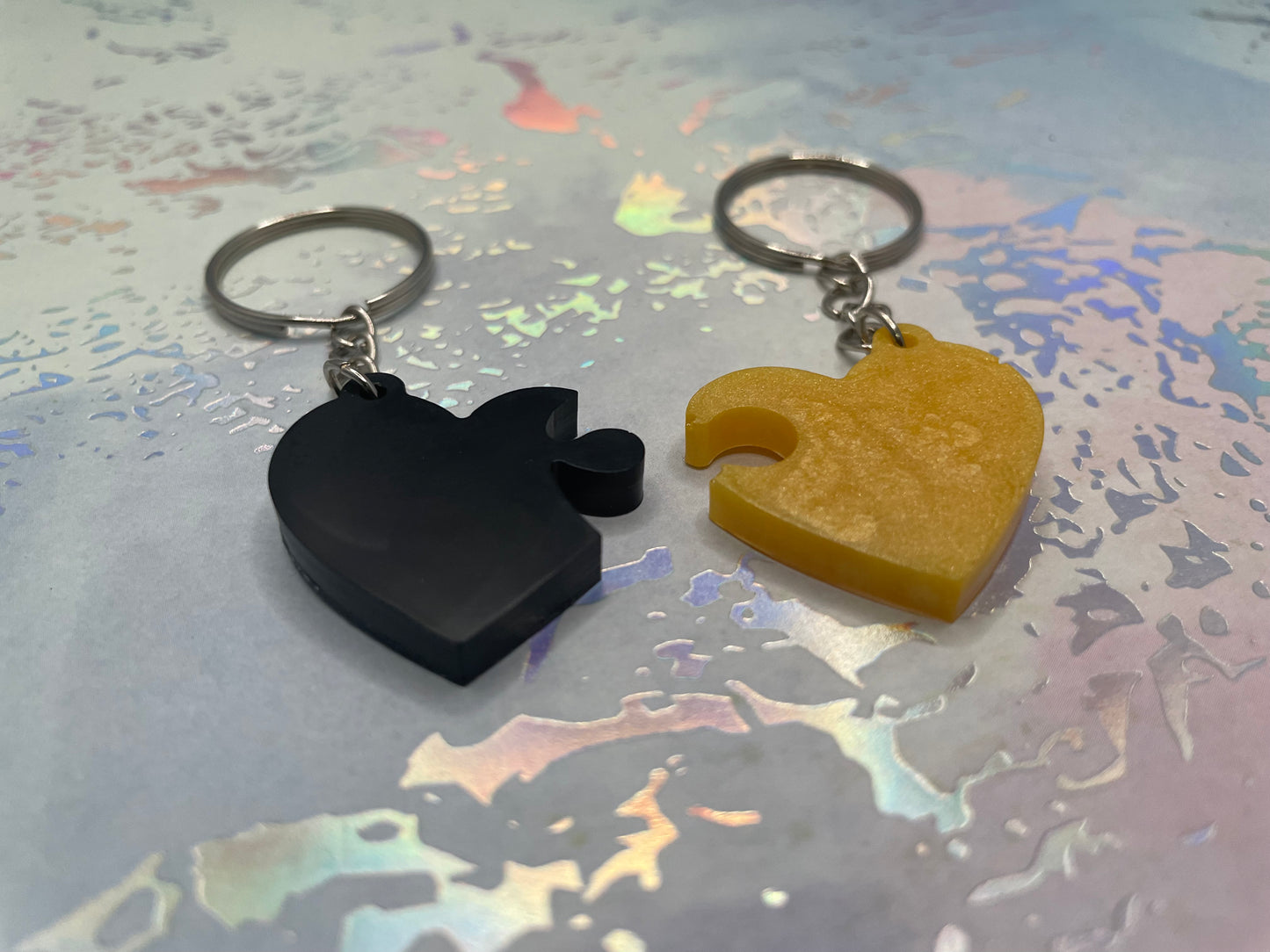 Matching Heart Puzzle Keychains (Set of 2)