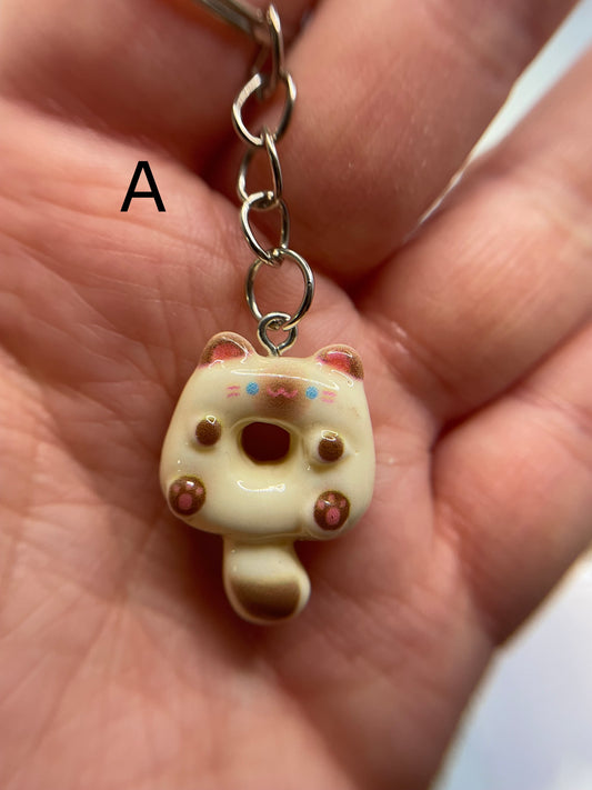 Donut Cat Keychains
