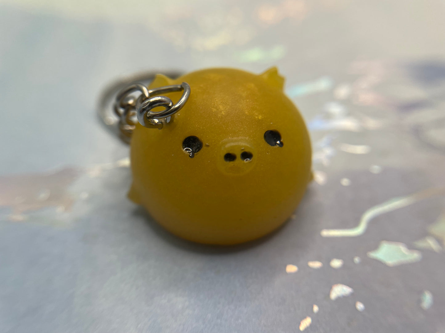 Handmade Round Animal Resin Keychain