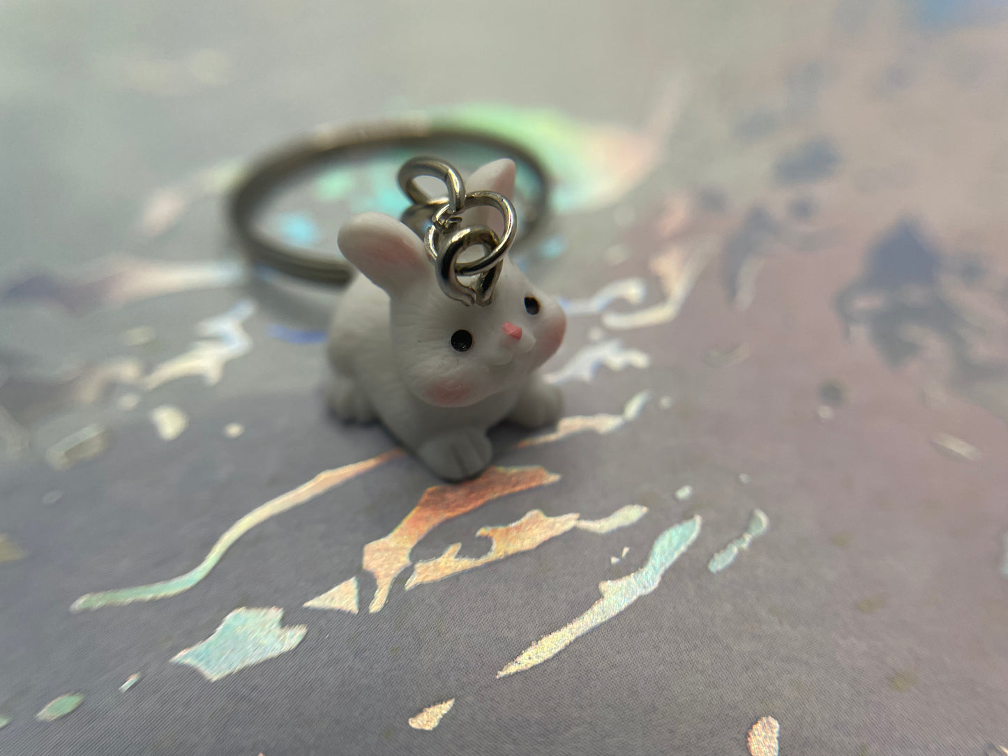 Porte-clés lapin blanc