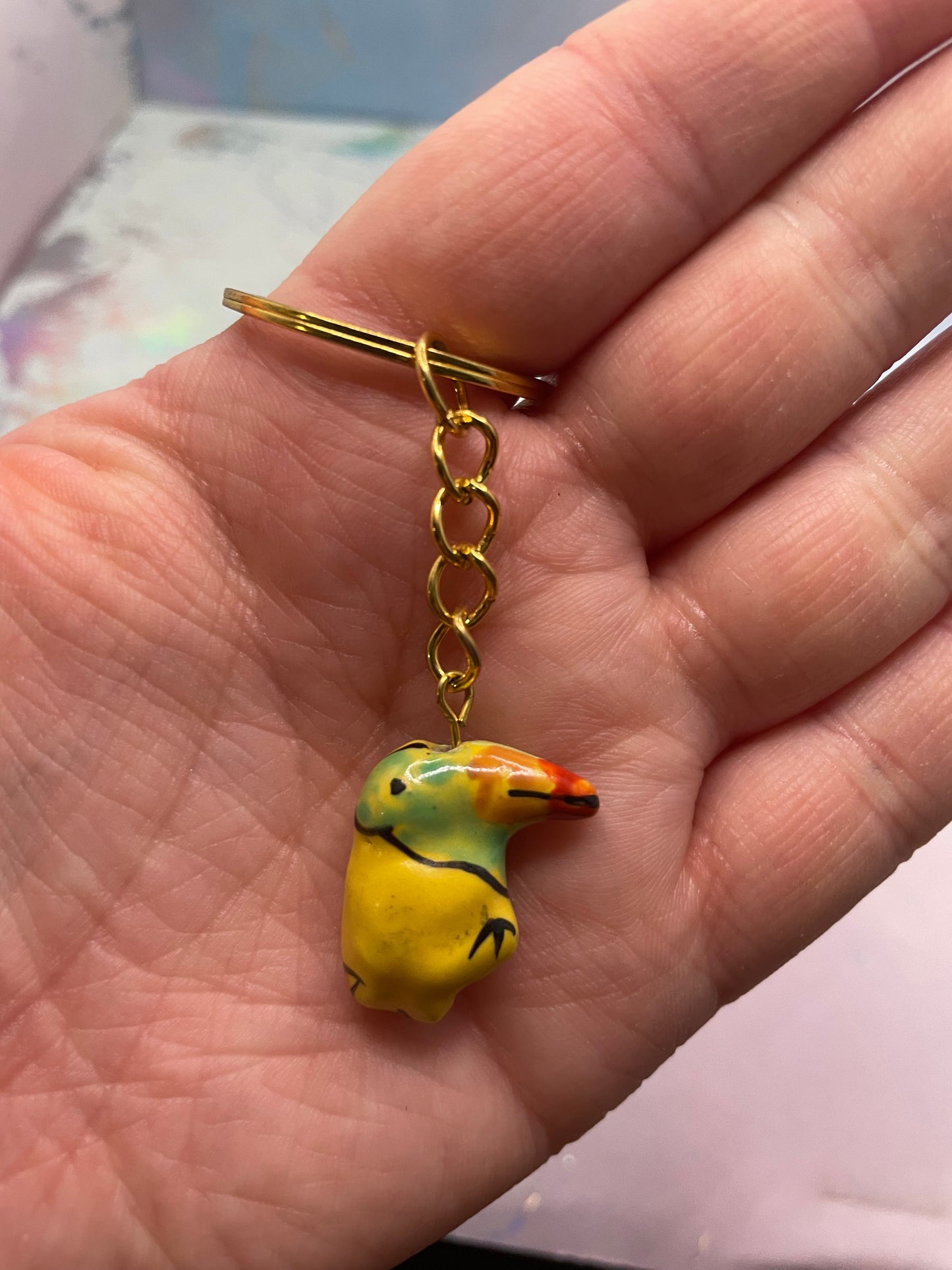Ceramic Toucan Keychain