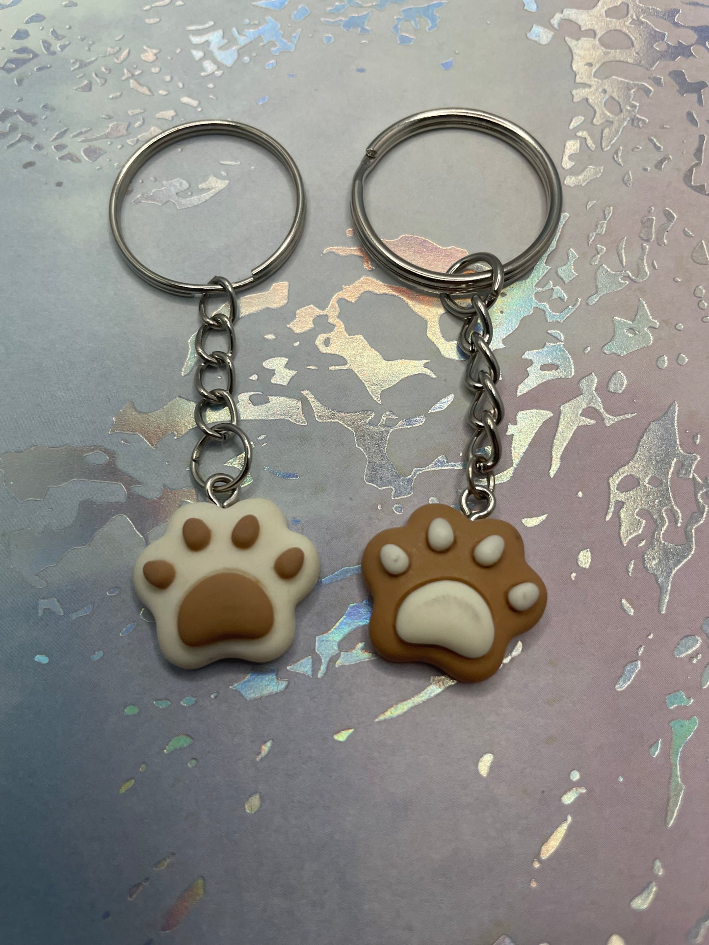 Porte-clés patte guimauve