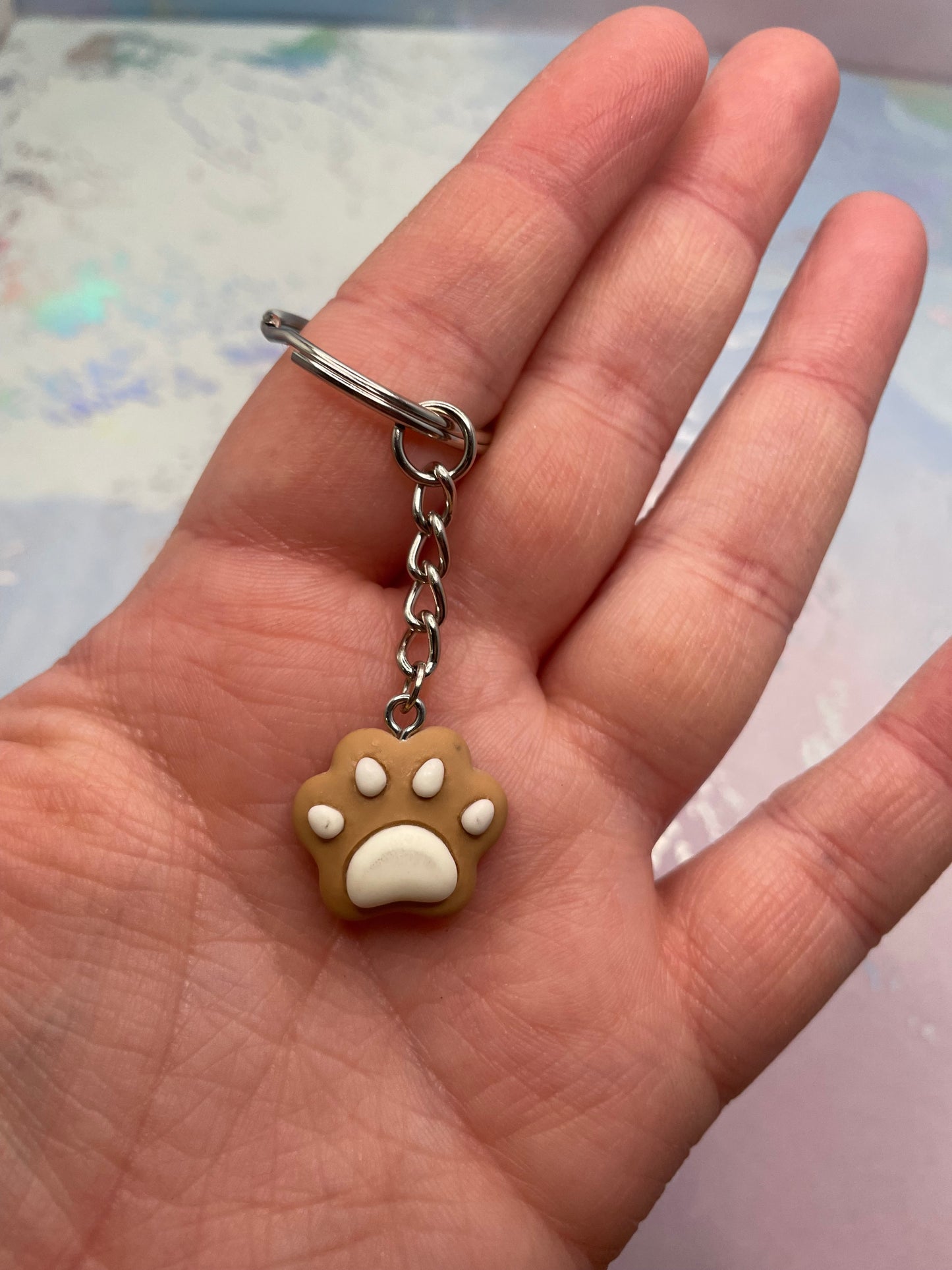 Porte-clés patte guimauve
