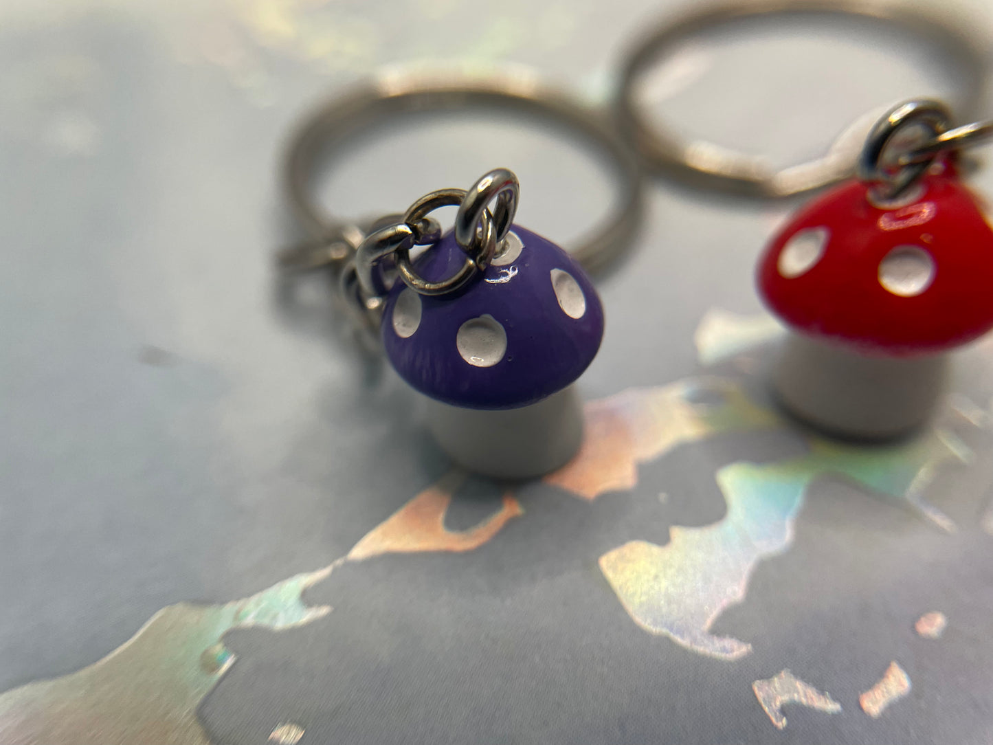 Mini mushroom keychain