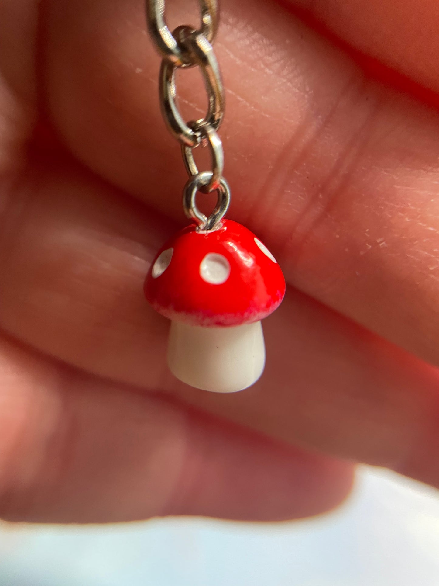 Mini mushroom keychain