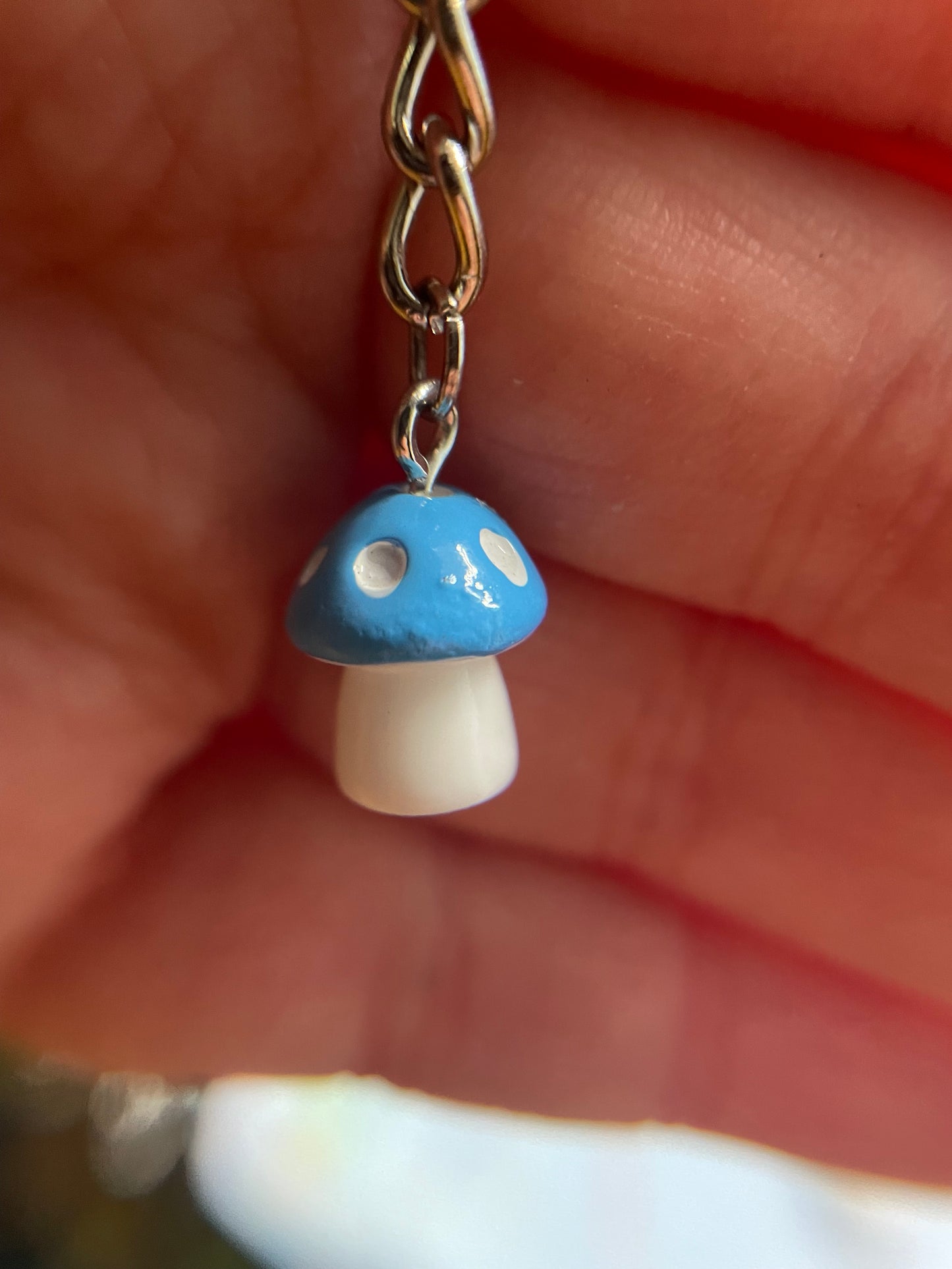 Mini mushroom keychain