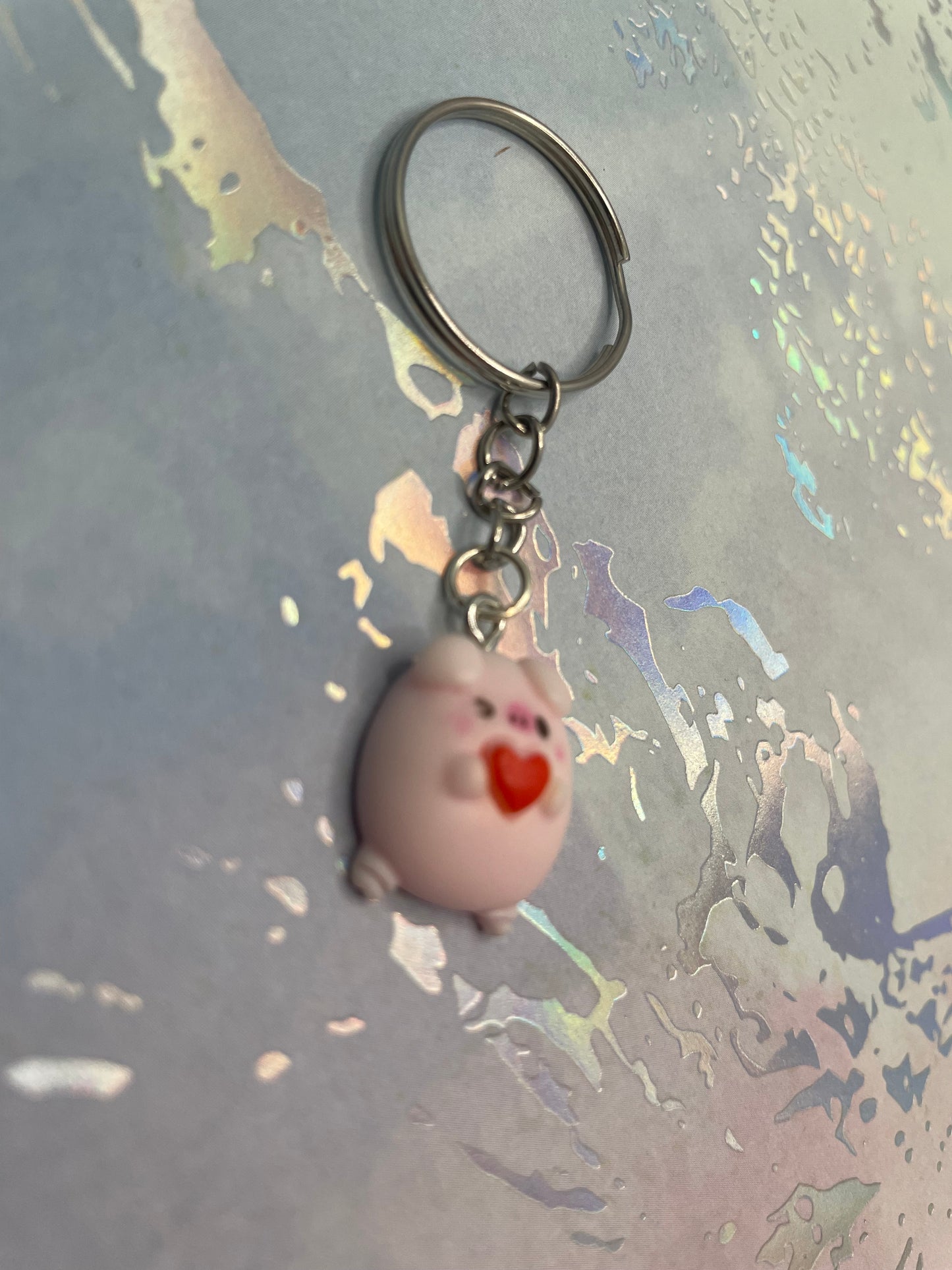 Cute Pig Keychain with Heart