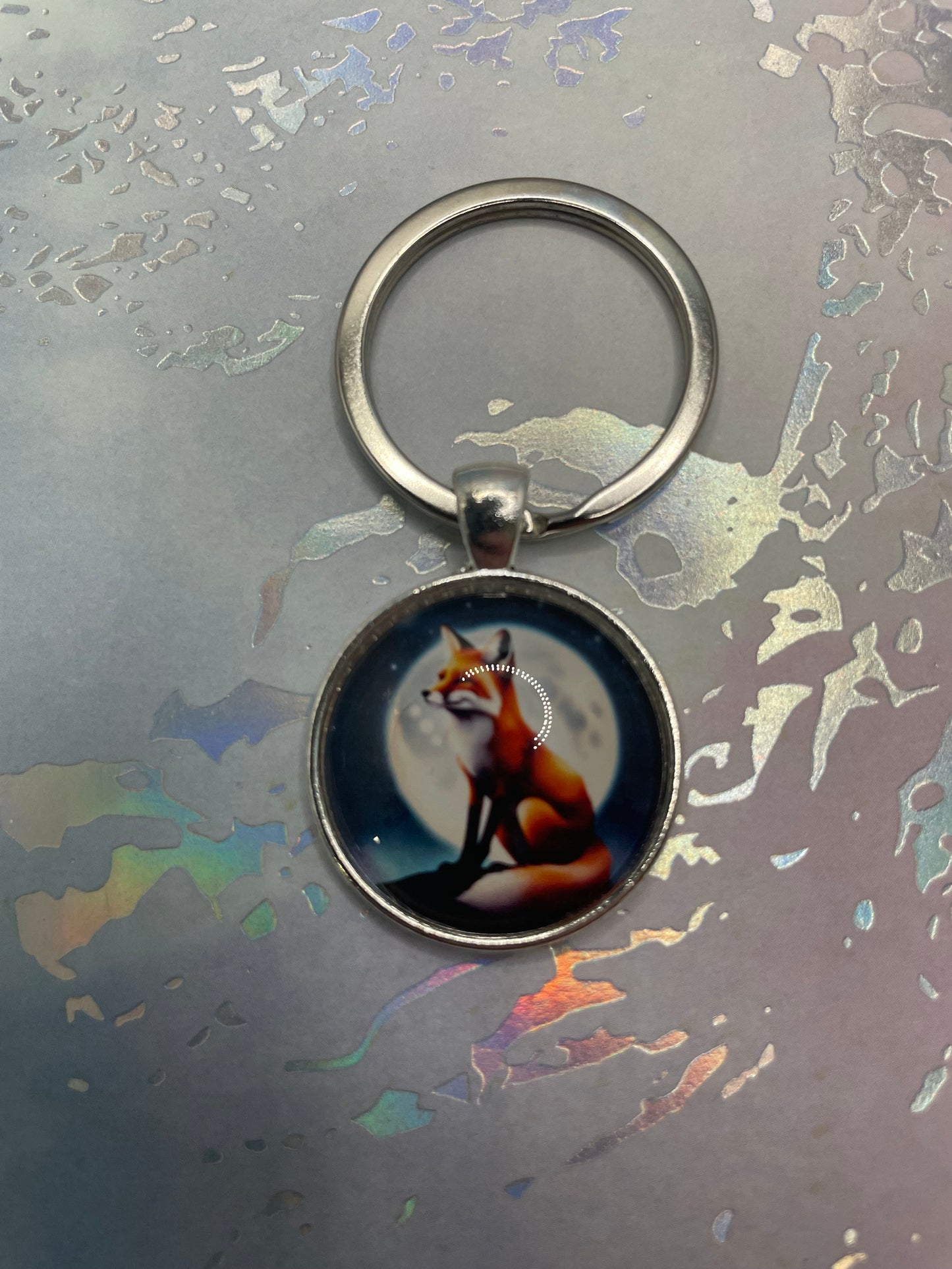 Fox Keychain – Silver Bezel