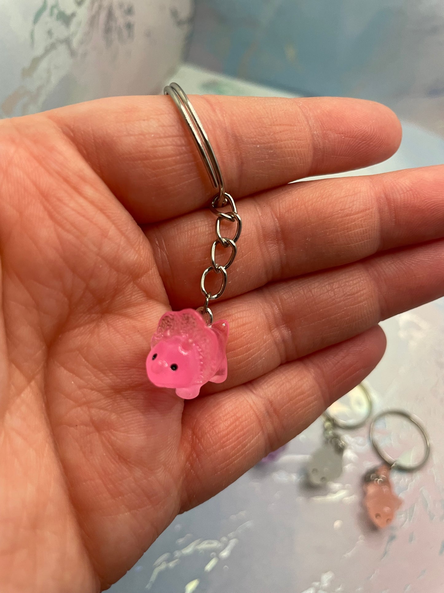 Glow-in-the-Dark Mini Triceratops Keychain