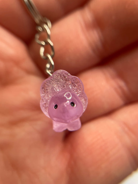 Glow-in-the-Dark Mini Triceratops Keychain