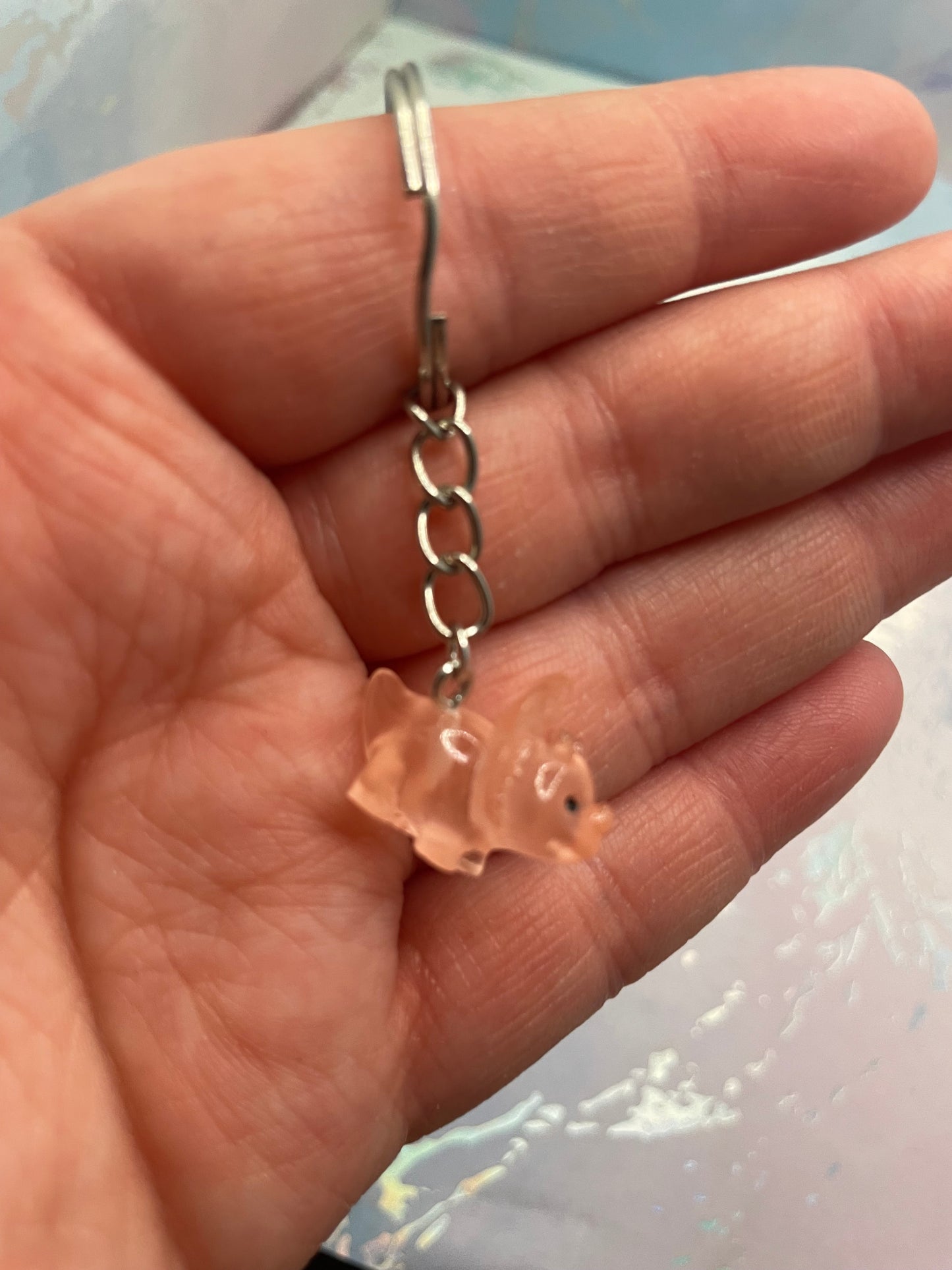 Glow-in-the-Dark Mini Triceratops Keychain