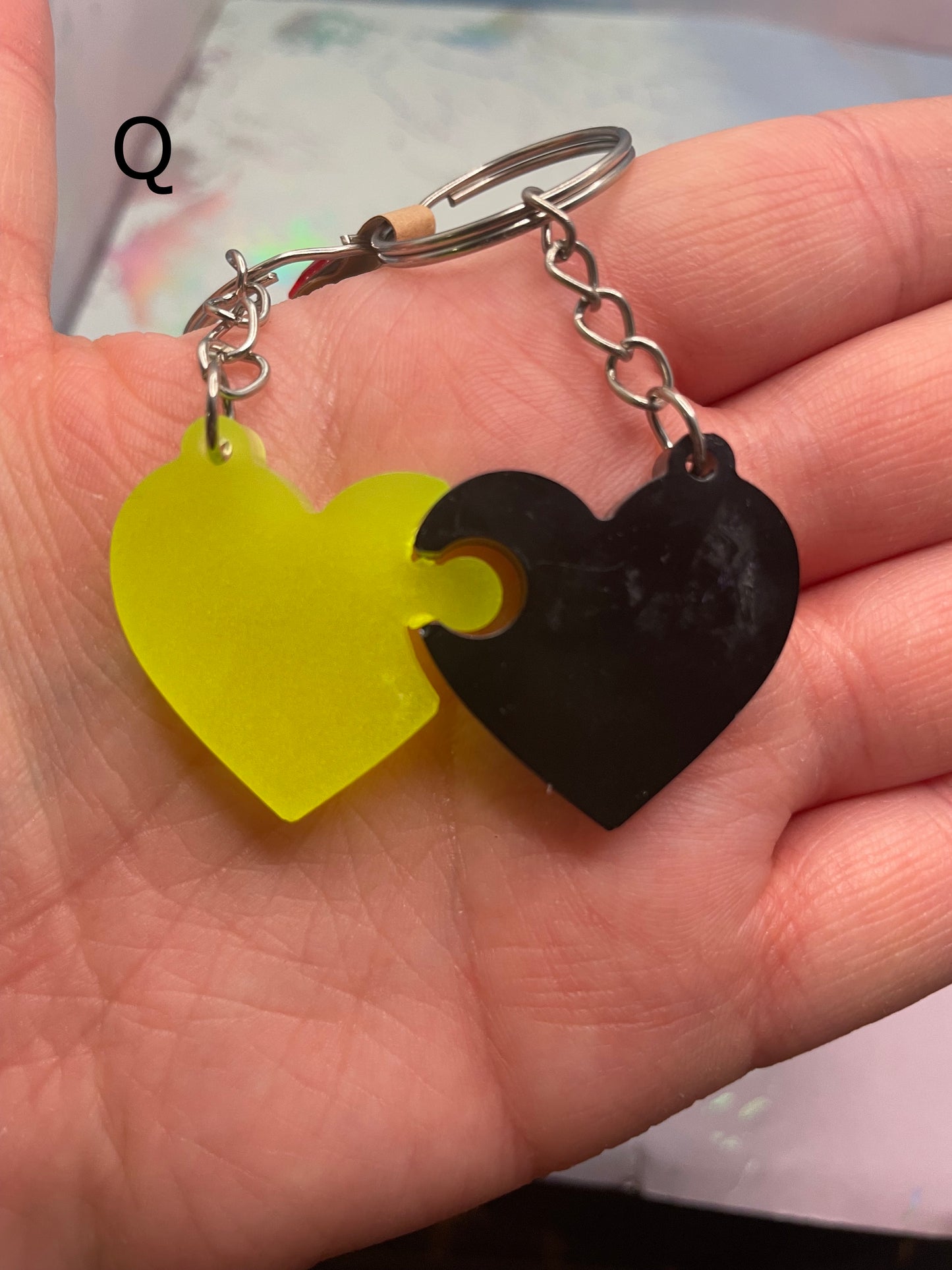 Matching Heart Puzzle Keychains (Set of 2)