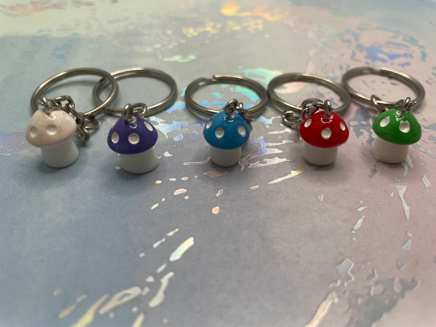 Mini mushroom keychain