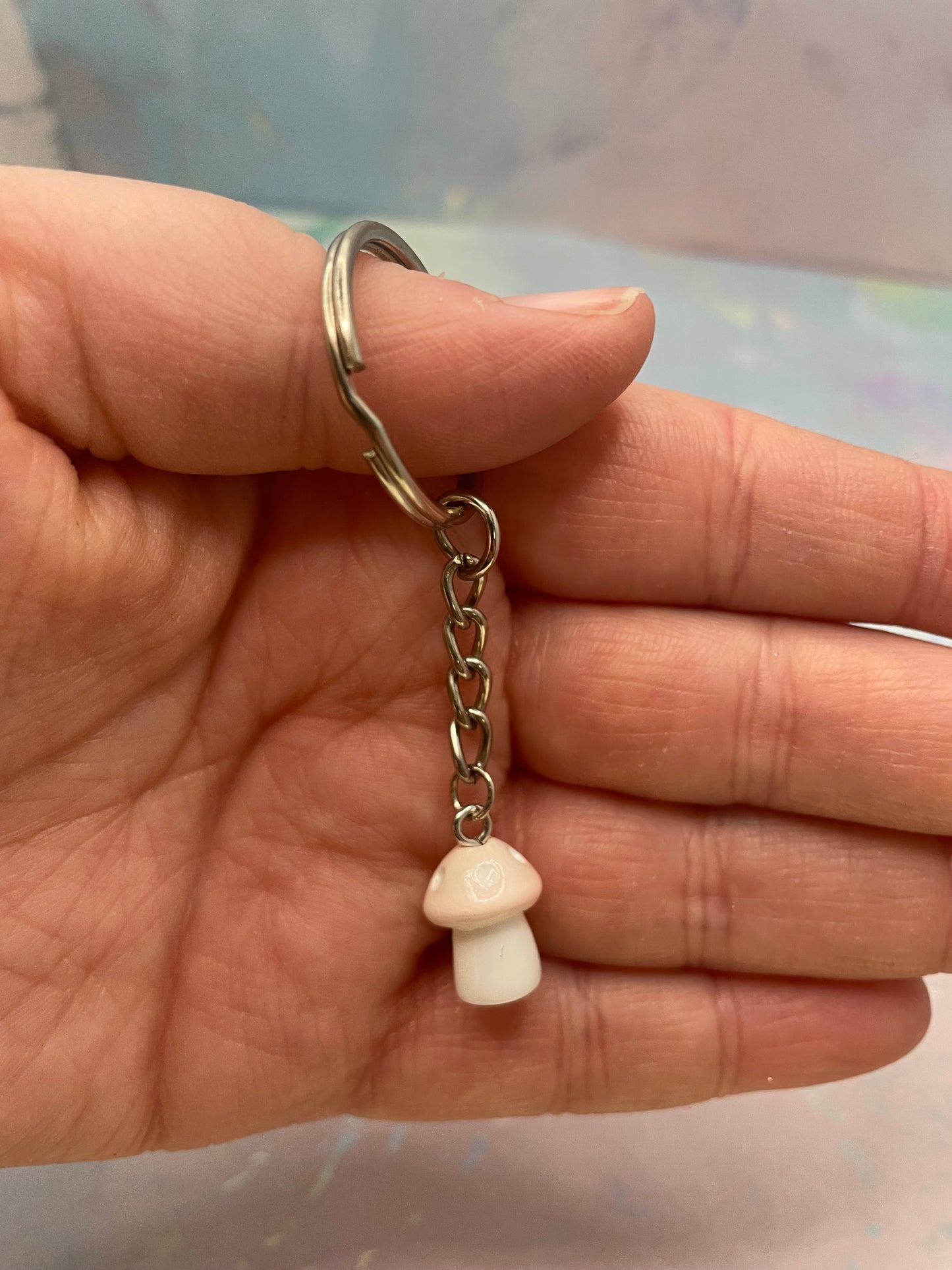 Mini mushroom keychain